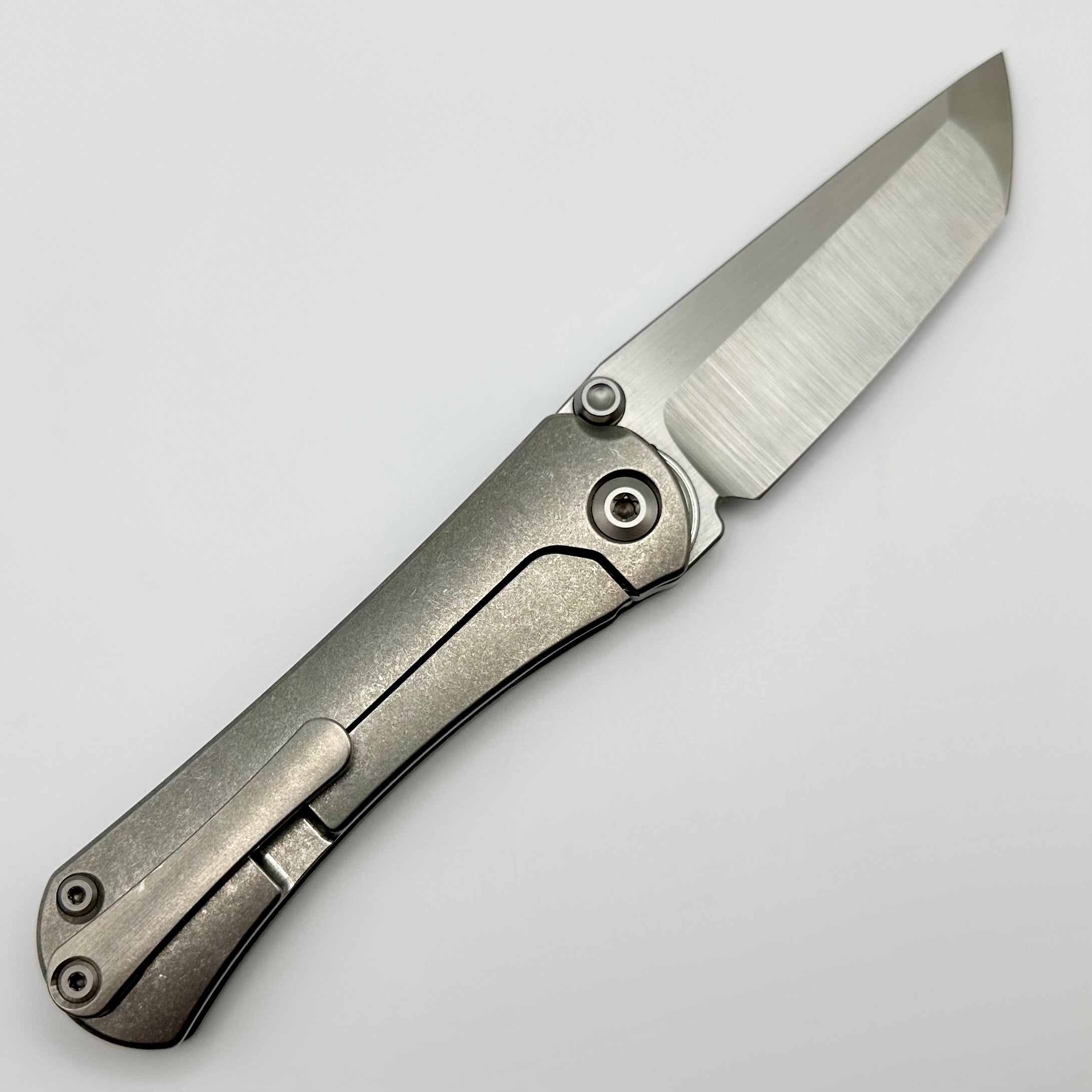 Premium Pre-Owned Borka Blades SBTF Tanto Knife - M390 Steel & Crest Engraved Stonewash Scales