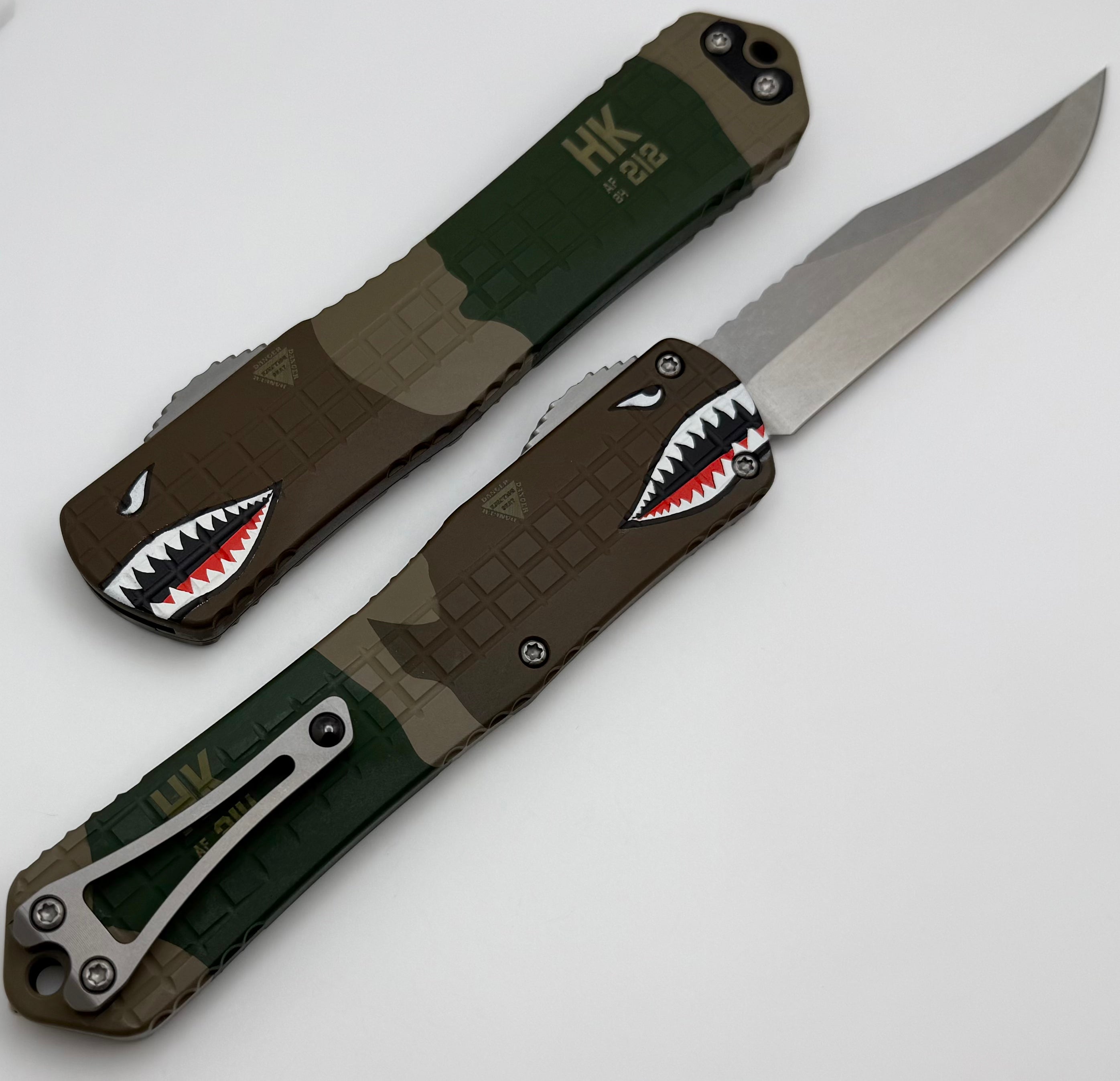 Heretic Knives Manticore X A-10 Edition - Premium OTF Bowie Knife with Frag Handle & Stonewash Finish