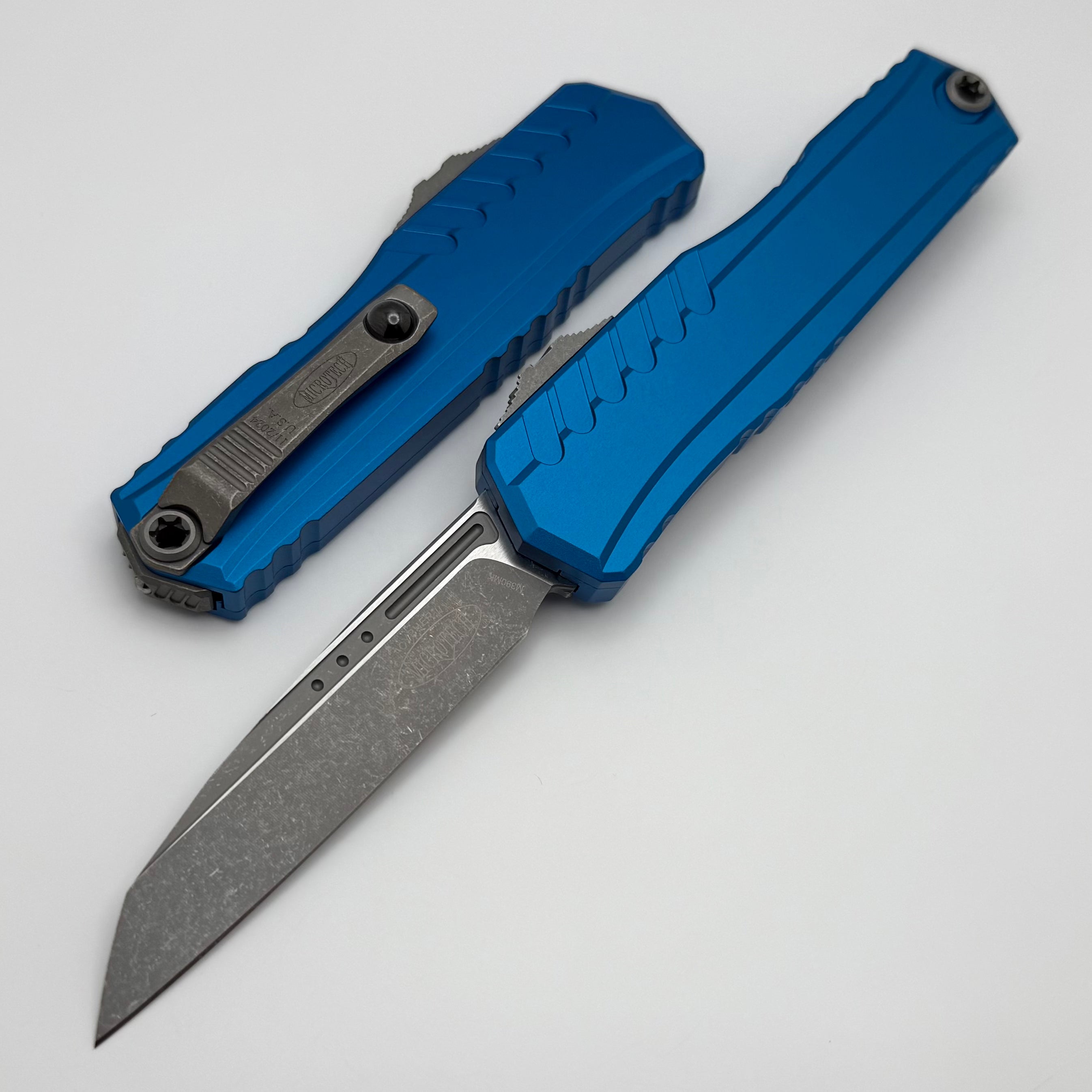 Microtech Cypher II S/E Apocalyptic Standard & Blue Handle 1241-10APBL - Ultimate Tactical Knife