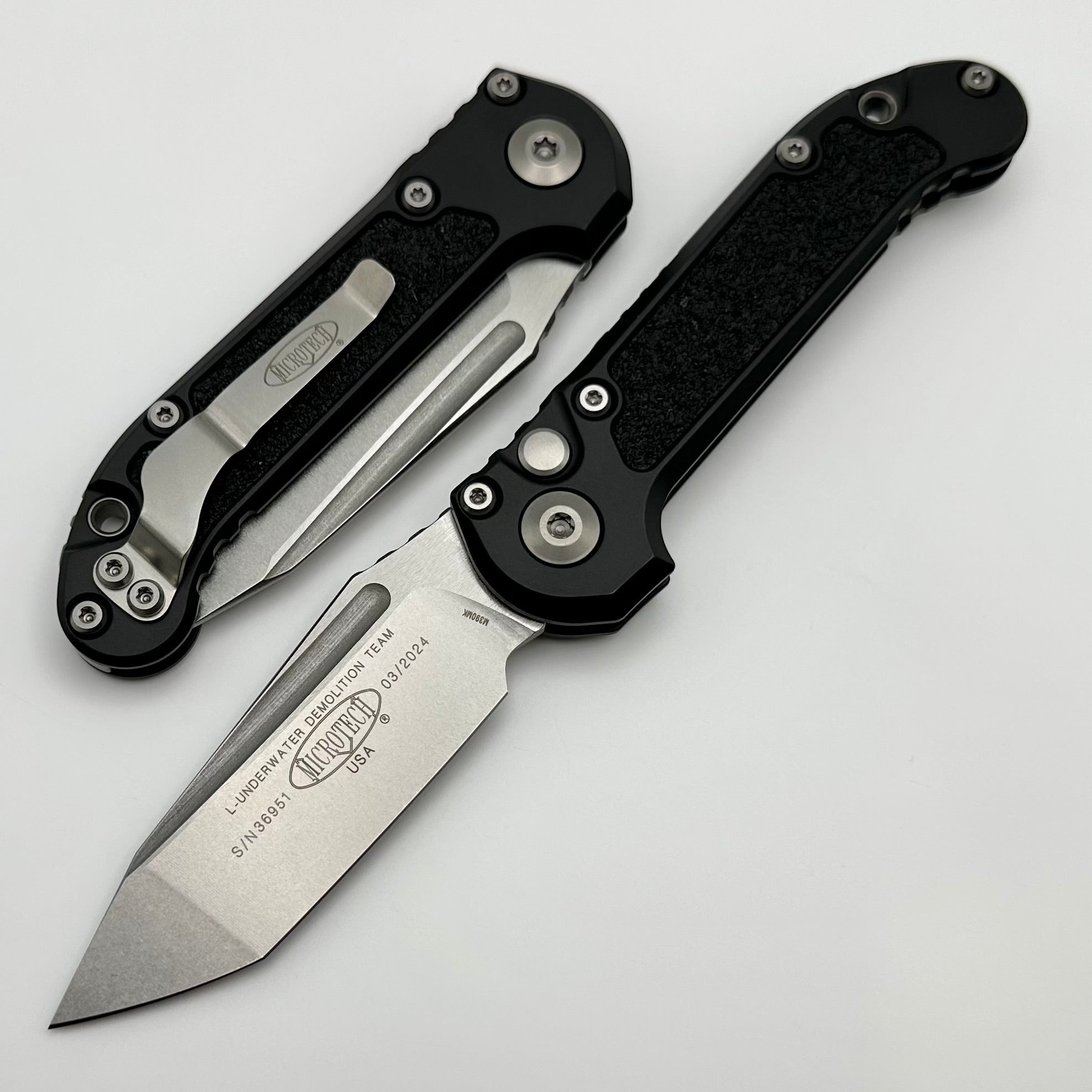 Premium Microtech LUDT Gen III Tanto Knife - Black Handle, Stonewash Finish