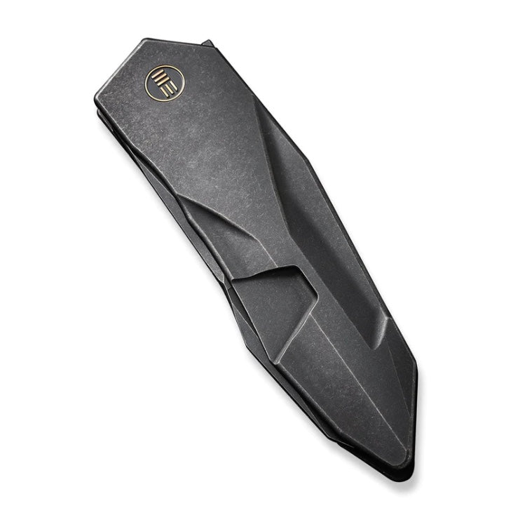 WE Knife Solid Flipper - Premium Black Integral Titanium Handle with CPM 20CV Blade