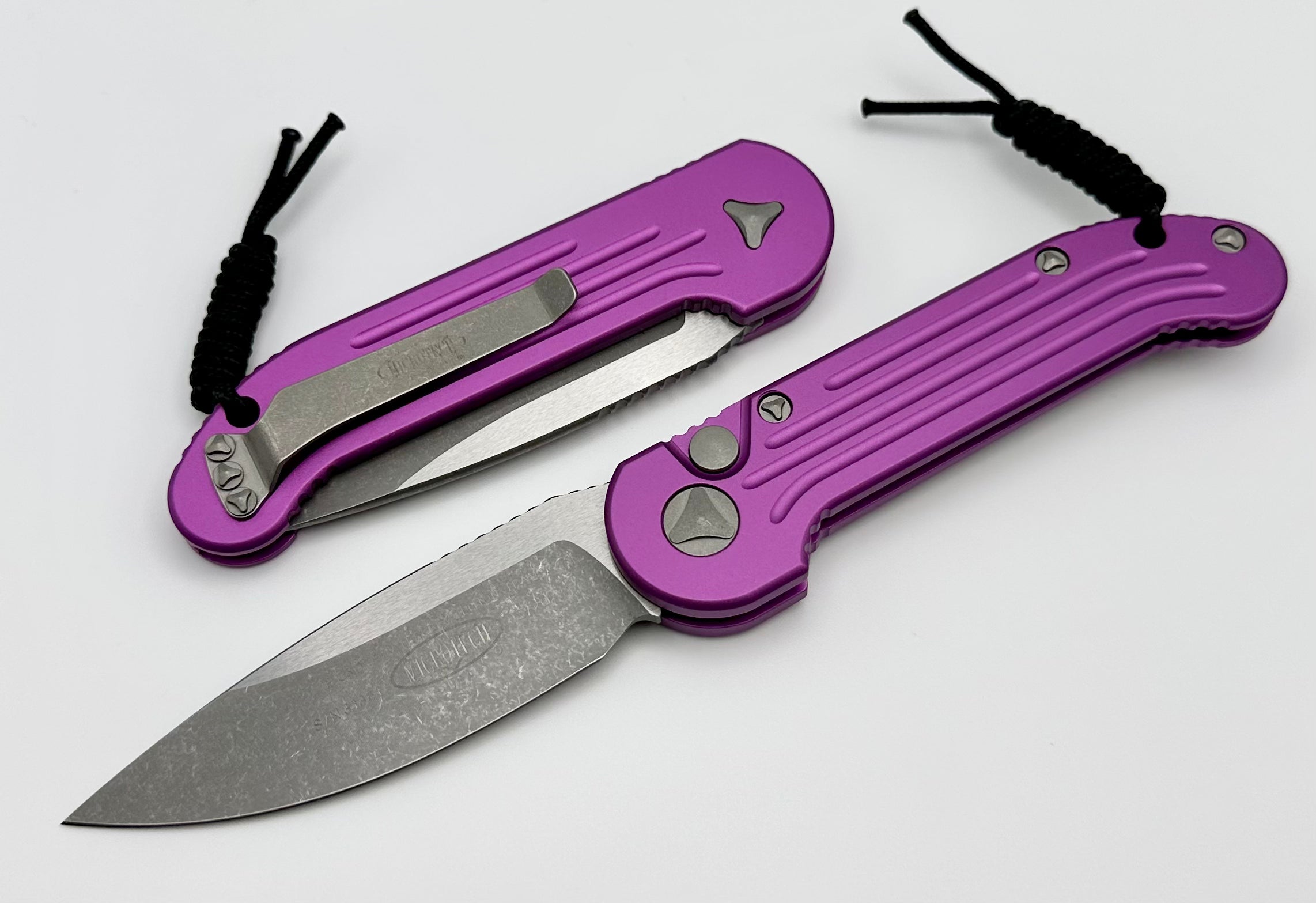 Microtech L.U.D.T Ultimate Tactical Knife - Violet & Apocalyptic Finish | One Per Household