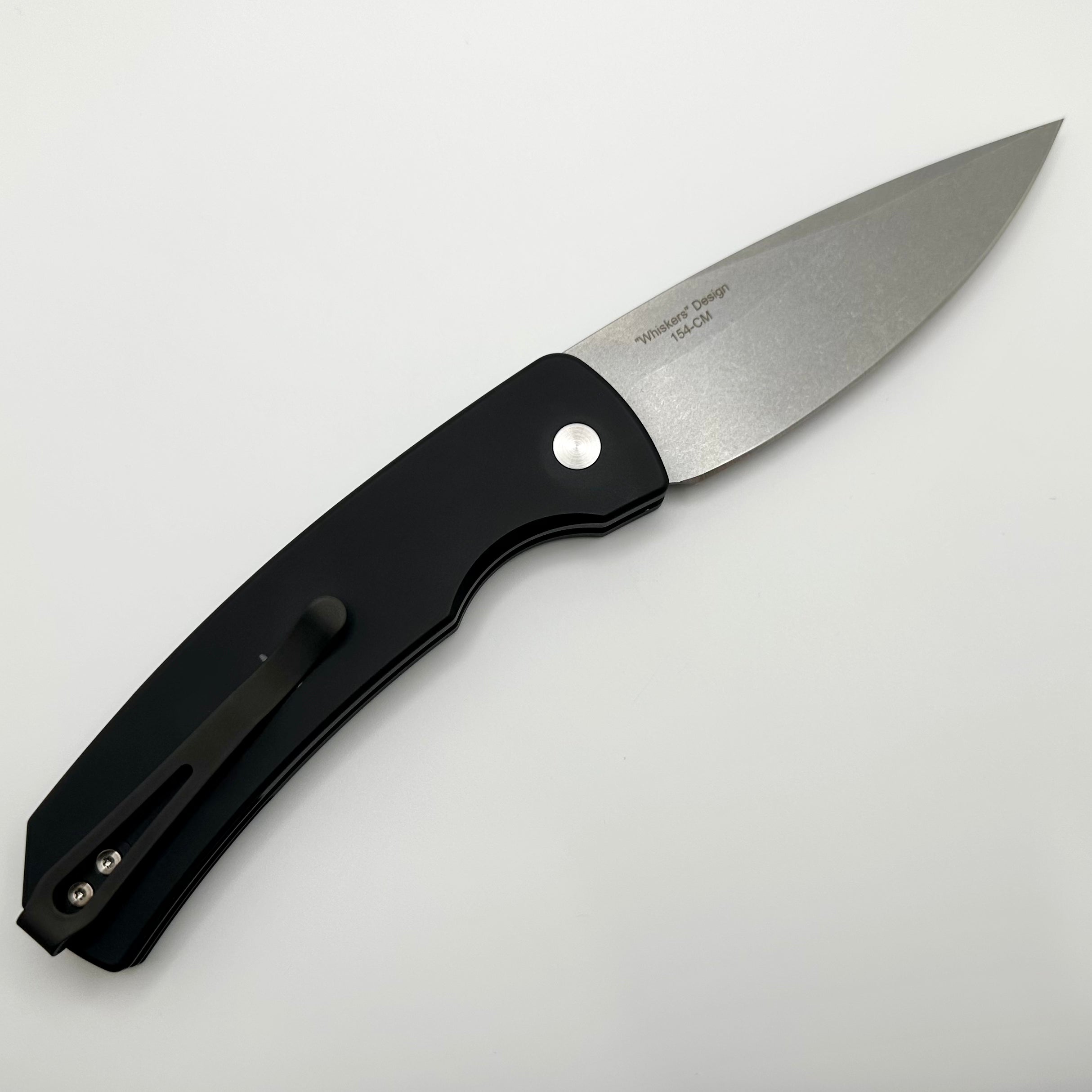 Pro-Tech Magic 2 Premium Folding Knife - Black Aluminum Handle & Stonewash 154-CM Blade