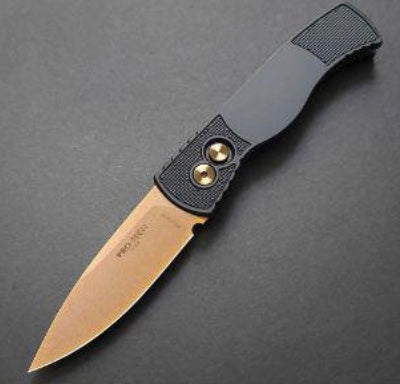 Pro-Tech TR-2 Tactical EDC Knife - Rose Gold MagnaCut Blade & Textured Aluminum Handle