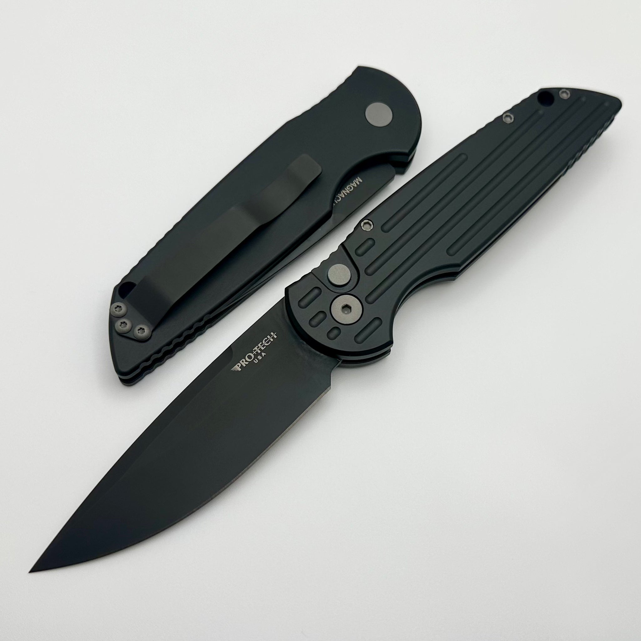 Pro-Tech TR-3 Black MagnaCut Tactical Knife - Premium Grooved Handle