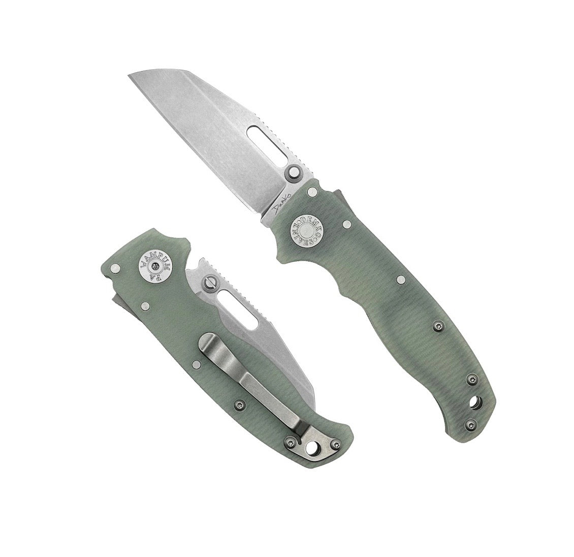 Demko AD20.5 Premium Folding Knife - S35VN Shark Foot Blade & Natural Jade G-10