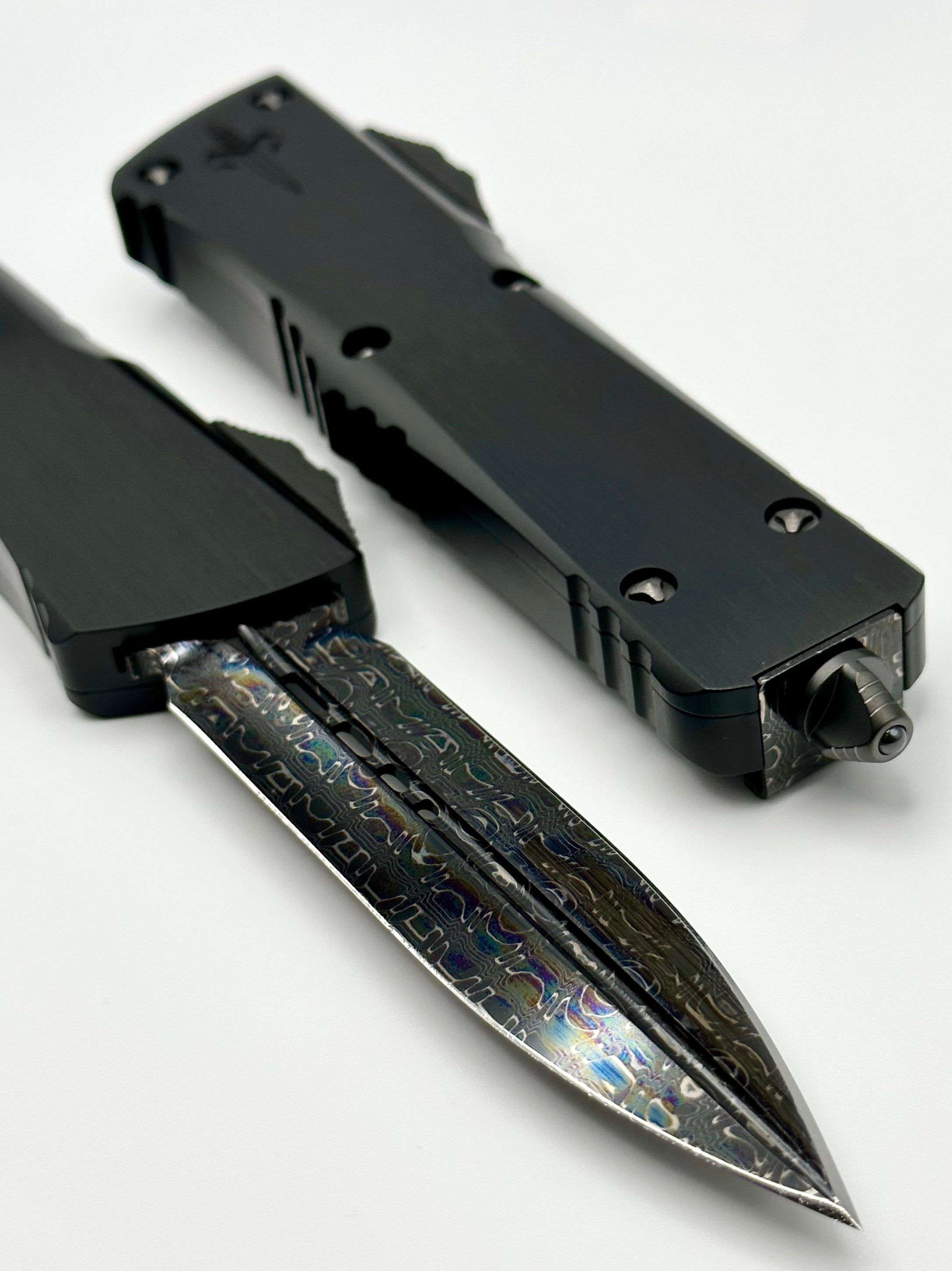 Marfione Custom Knives Ultimate Combat Troodon - Vegas Forge Reptilian Damascus Blade with DLC Hardware