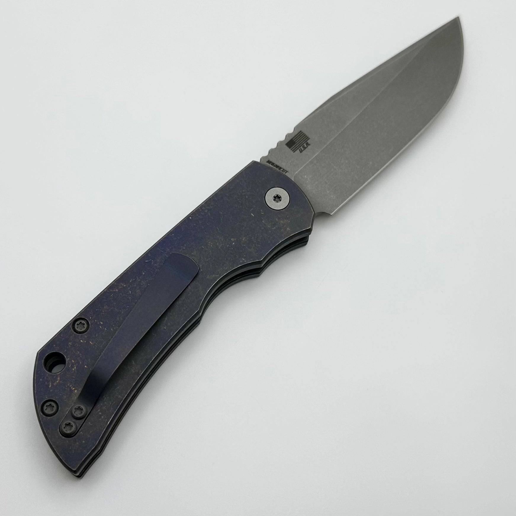 McNees PM Mac 2 Ultimate Full Titanium Automatic Knife - Atomic Purple/Bronze & MagnaCut