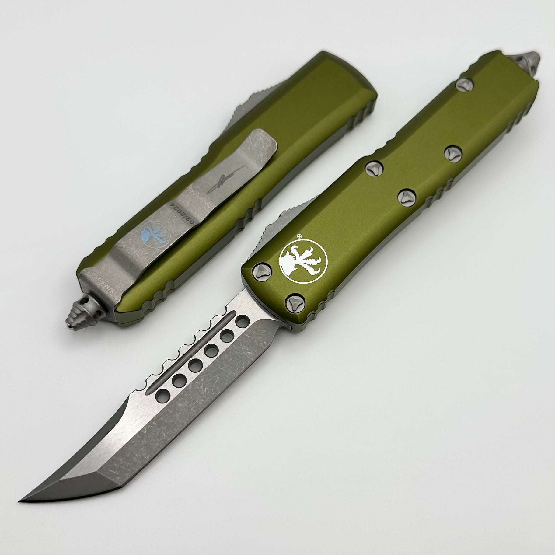 Premium Microtech UTX-85 Hellhound Apocalyptic & OD Green Tactical Knife