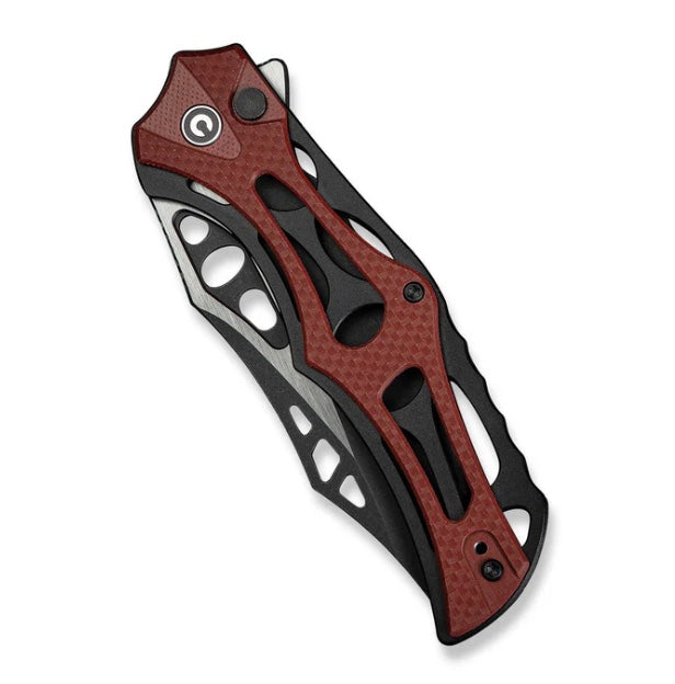 Civivi Biophase Premium Button Lock Knife - Aluminum & Red G10 Handles with Nitro-V Blade