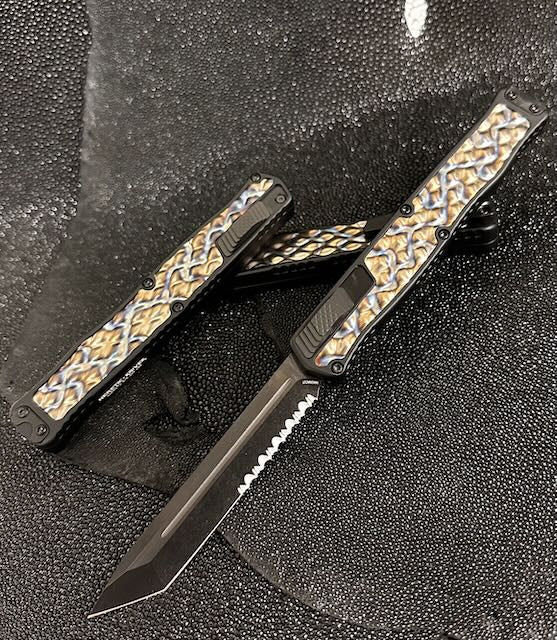 Heretic Knives Cleric II Premium Tactical Folding Knife - Flamed Titanium Inlays & DLC Tanto Magnacut Blade