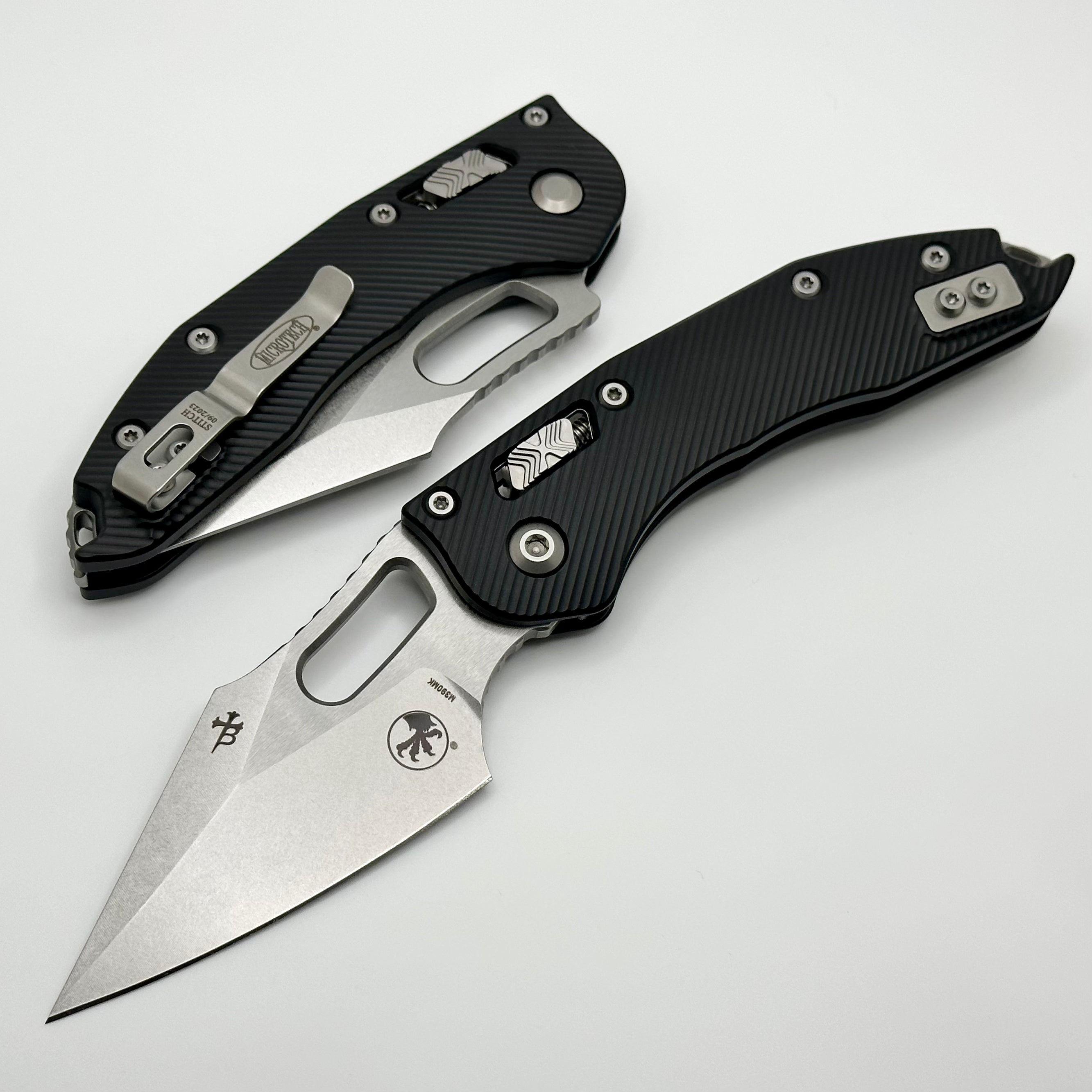 Premium Microtech Stitch RAM LOK Tactical Knife - Black Aluminum & M390MK Steel