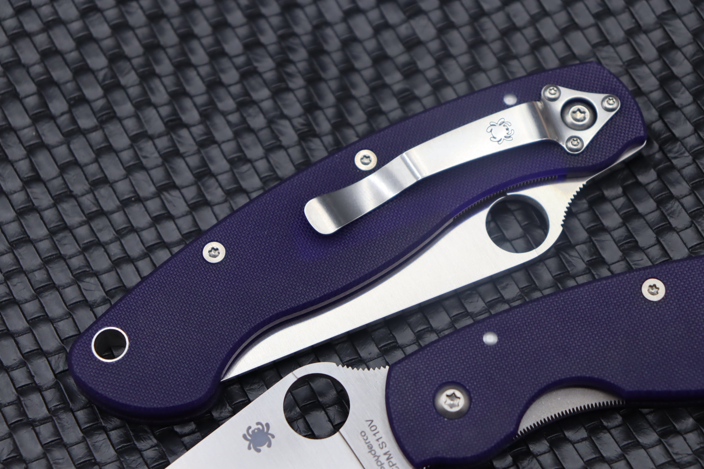 Premium Spyderco Military Knife - Dark Blue G-10 & CPM-S110V | Ultimate Tactical Blade