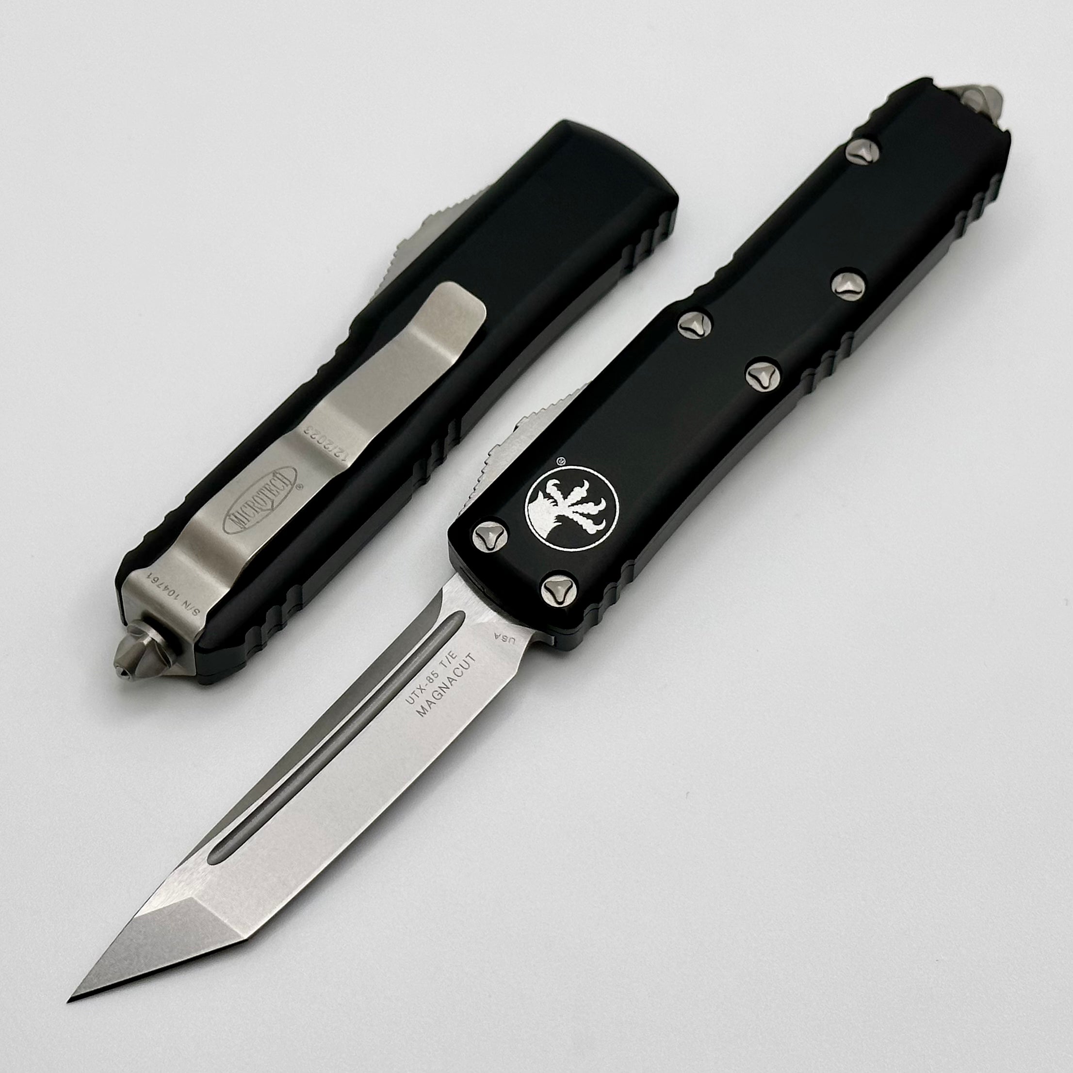 Microtech UTX-85 MagnaCut Tanto EDC Knife - Stonewash Finish