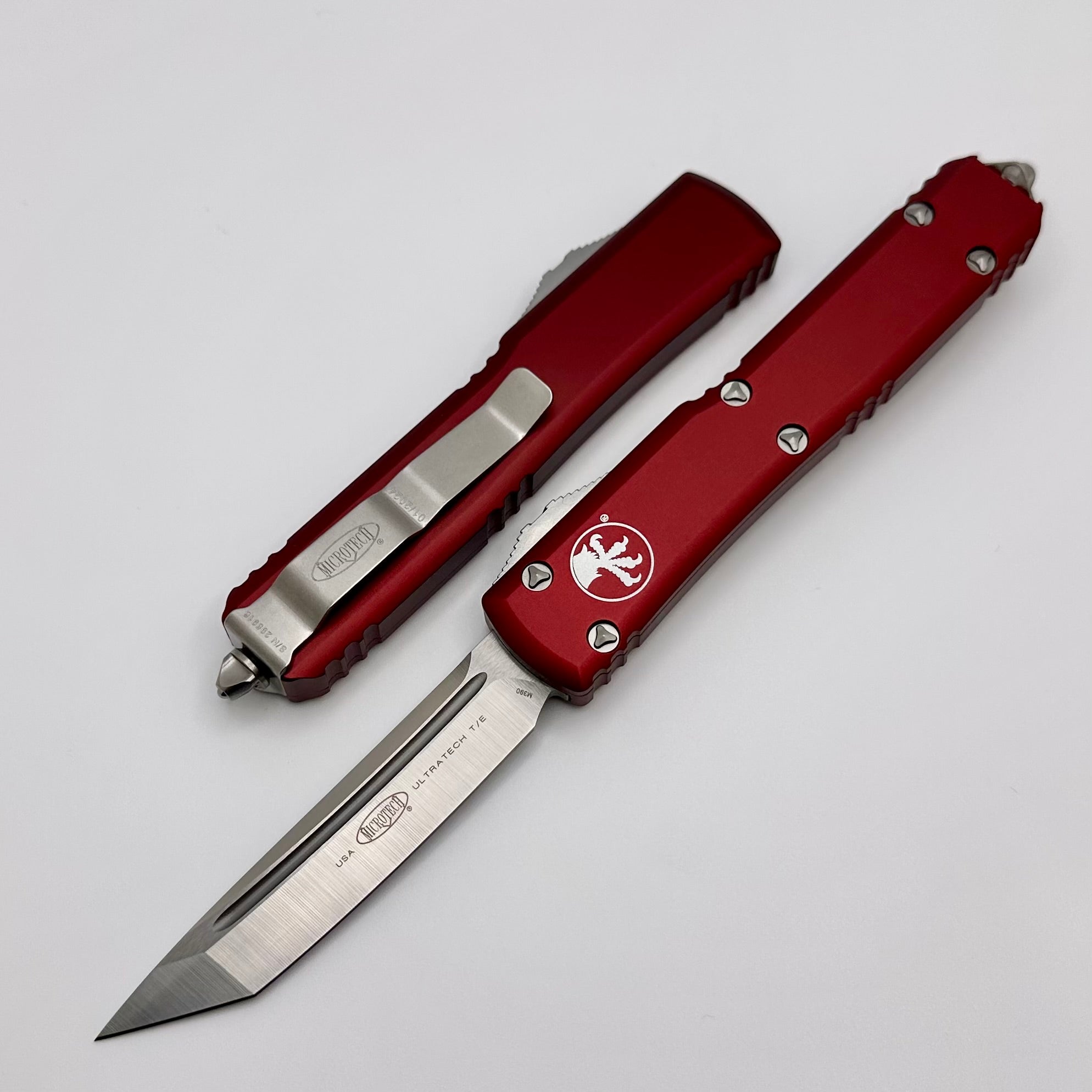 Premium Microtech Ultratech Tanto Satin & Merlot OTF Knife