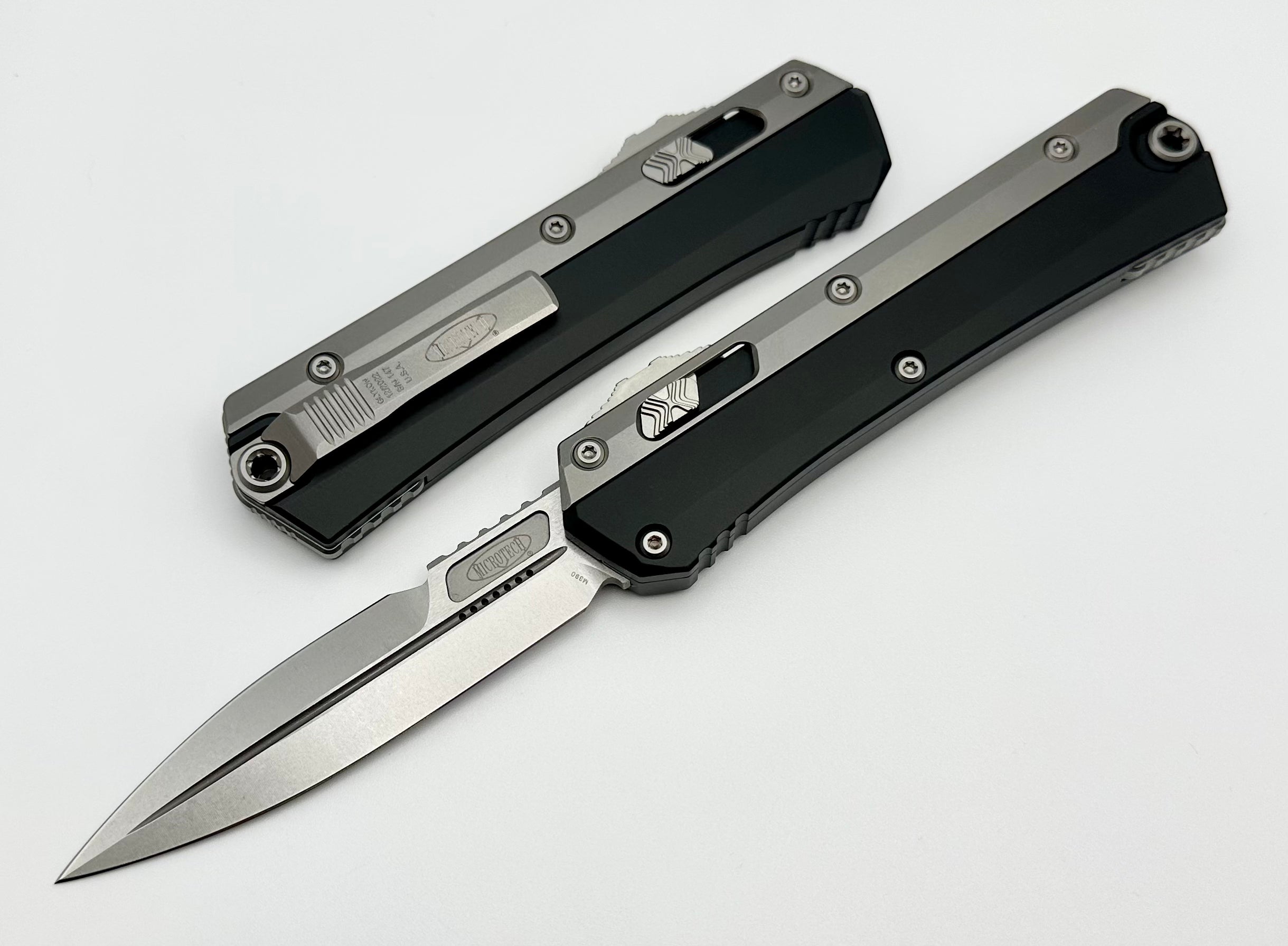 Microtech Glykon Premium Stonewash Bayonet with Bead Blast Overlay - Ultimate Tactical Knife