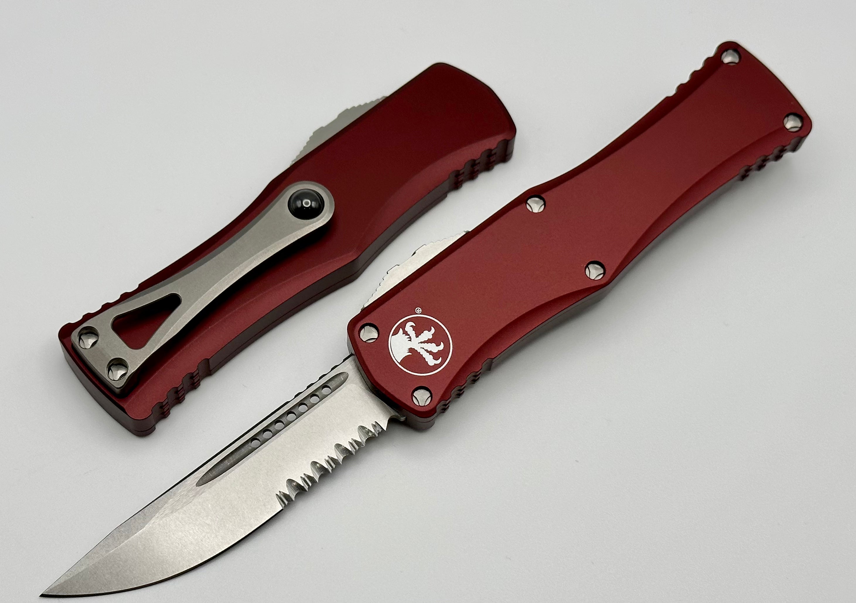 Microtech Hera Premium Folding Knife - Stonewash Finish & Merlot Handle