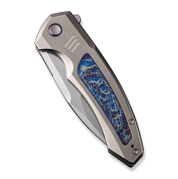 Premium We Knife Hyperactive Flipper - Polished Bead Blasted Titanium Handle with Vanax Steel