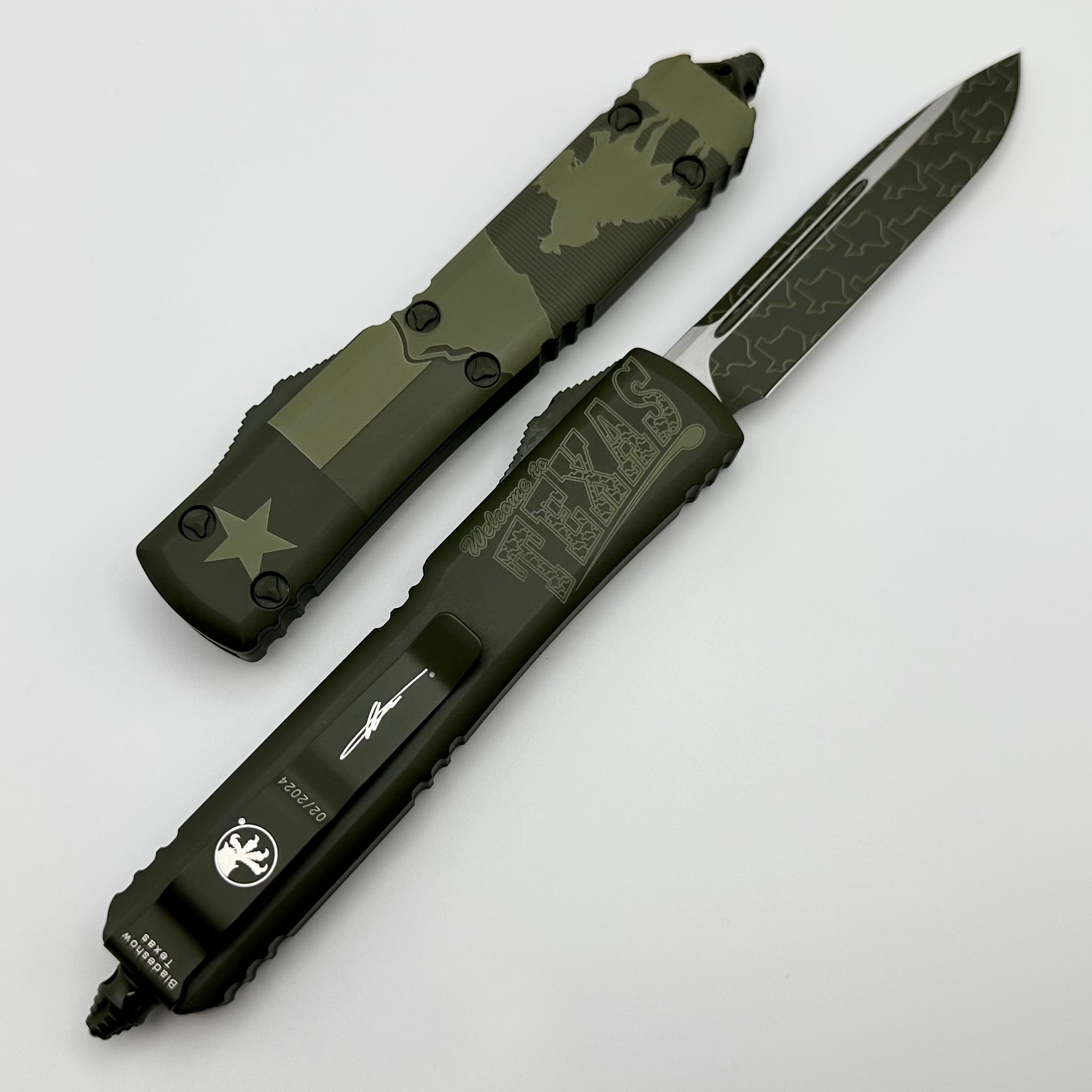 Microtech Ultratech S/E Bladeshow Texas 24' Cerakote OD Green Special Edition Tactical Knife