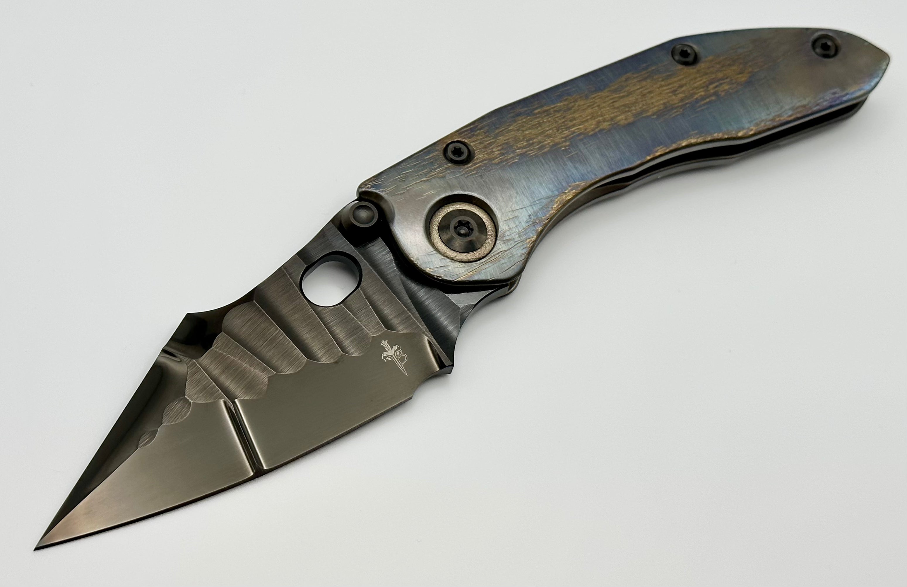 Premium Marfione Custom Stitch Knife - Limited Edition DLC Diamond Wash & Cosmic Titanium