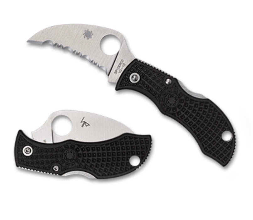 Spyderco Manbug Premium Compact Knife - VG-10 Serrated Hawkbill Blade