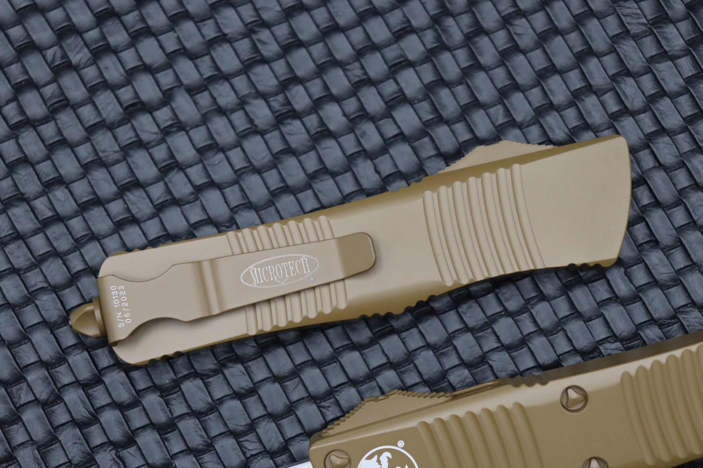 Premium Microtech Troodon Tanto Cerakote Knife - Tan Edition