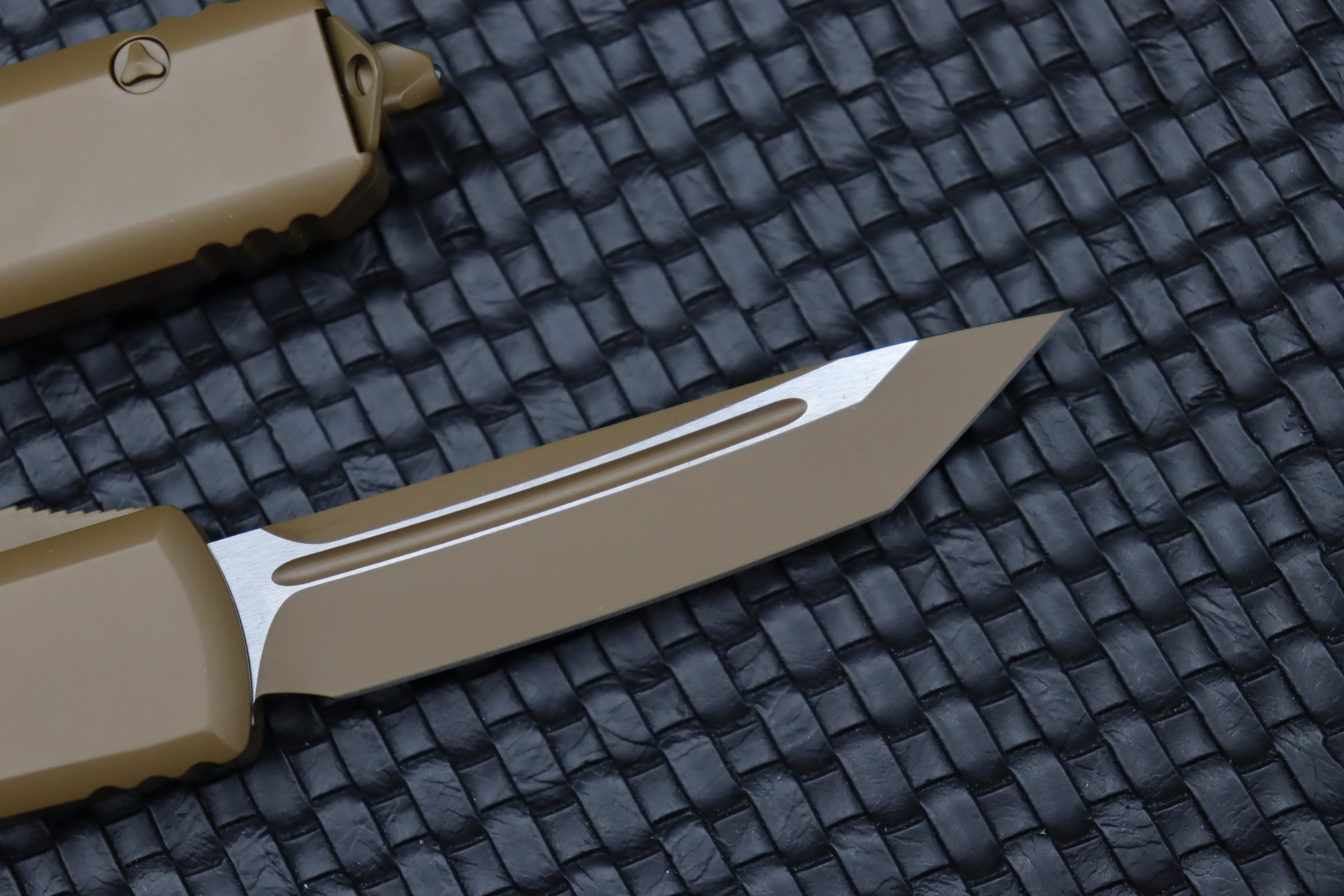 Premium Microtech UTX-85 Tanto Cerakote Tan EDC Knife