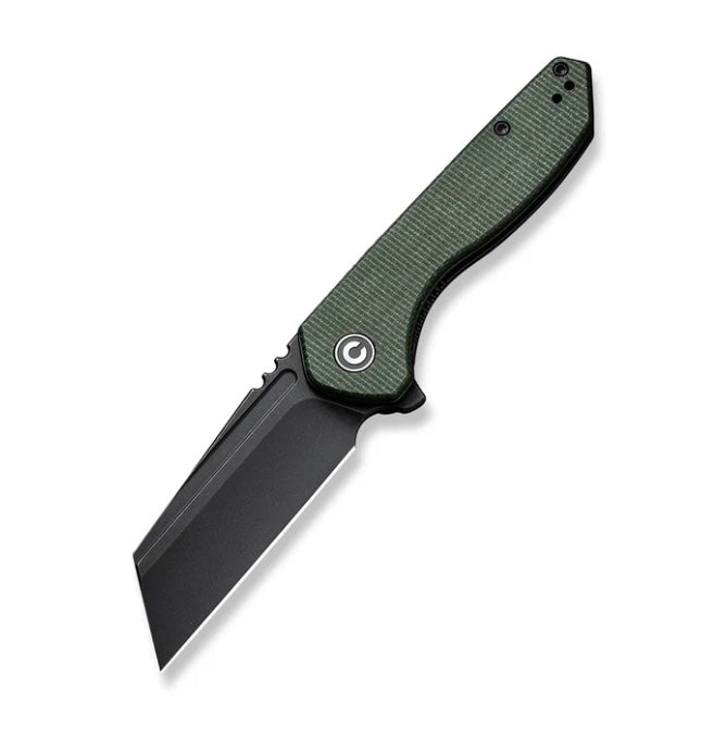 Civivi ExOne Flipper - Premium Green Canvas Micarta & Black Stonewash Nitro-V Knife