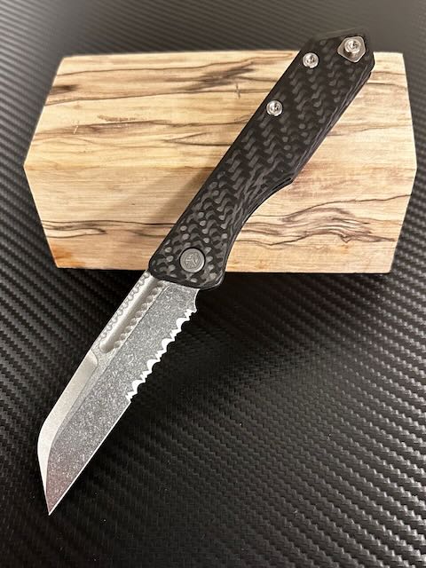 Heretic Knives Jinn Premium Carbon Fiber Serrated Slip Joint Knife