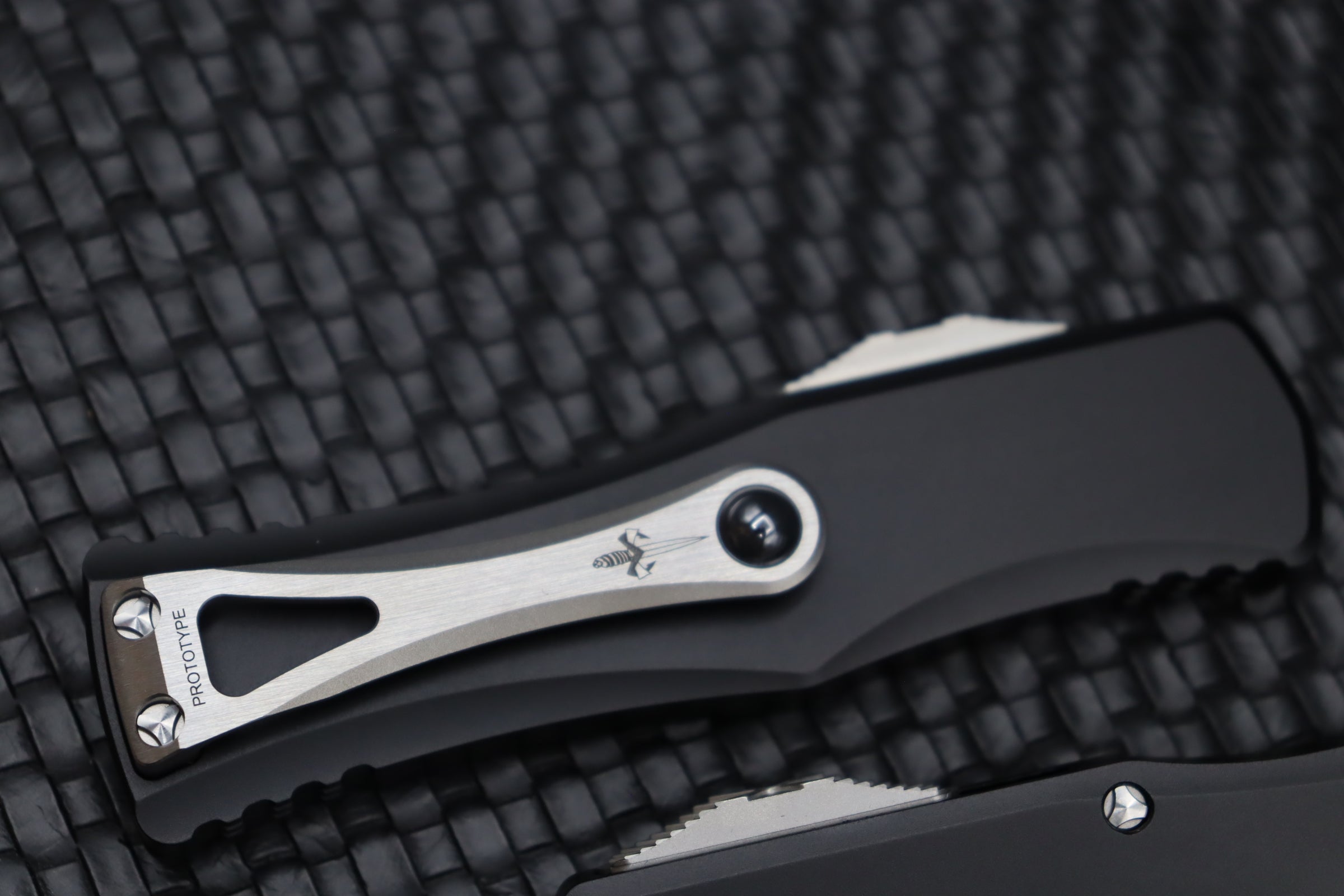 Premium Marfione Hera Prototype: Dual-Tone Diamond Wash Blade & Black Aluminum Handle