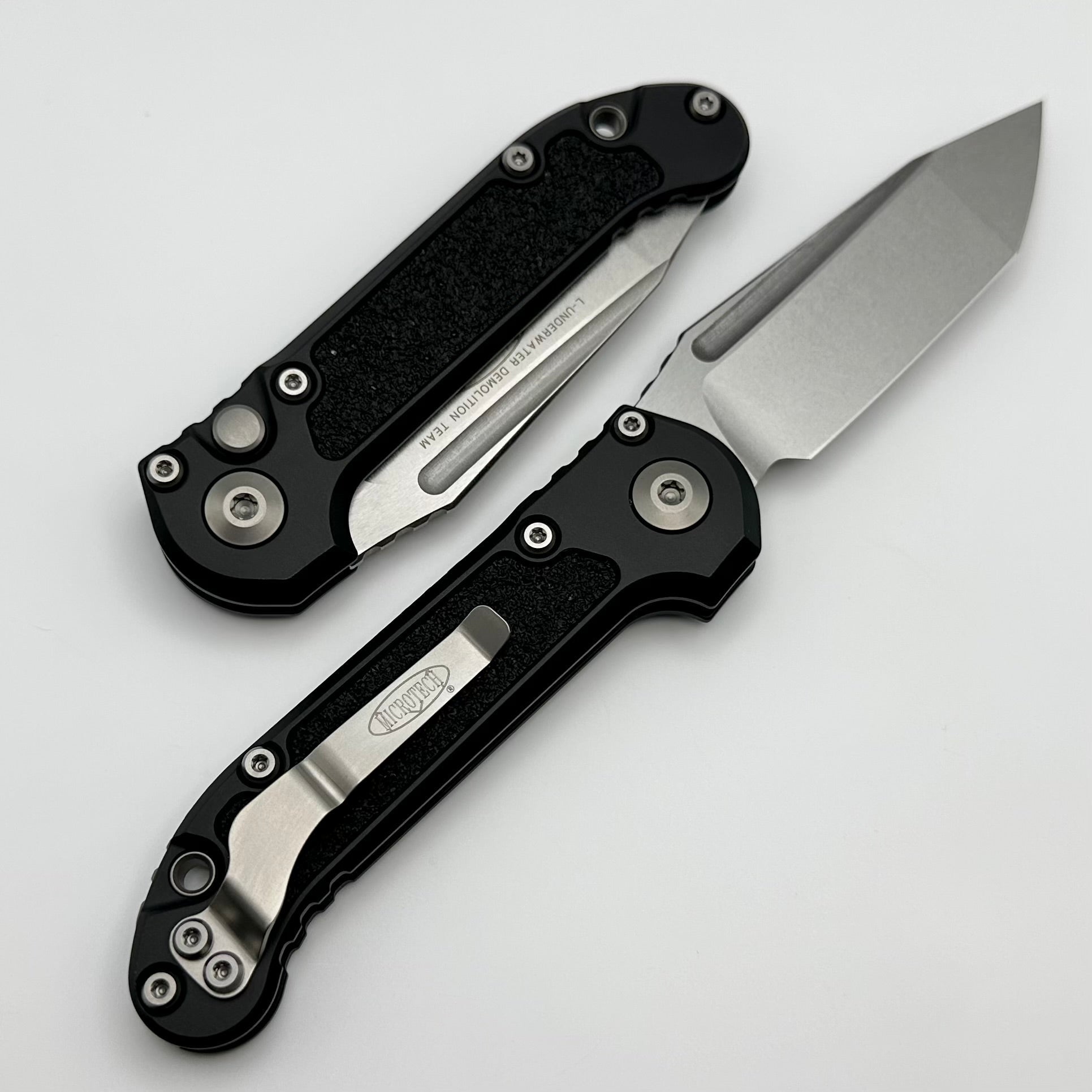 Premium Microtech LUDT Gen III Tanto Knife - Black Handle, Stonewash Finish