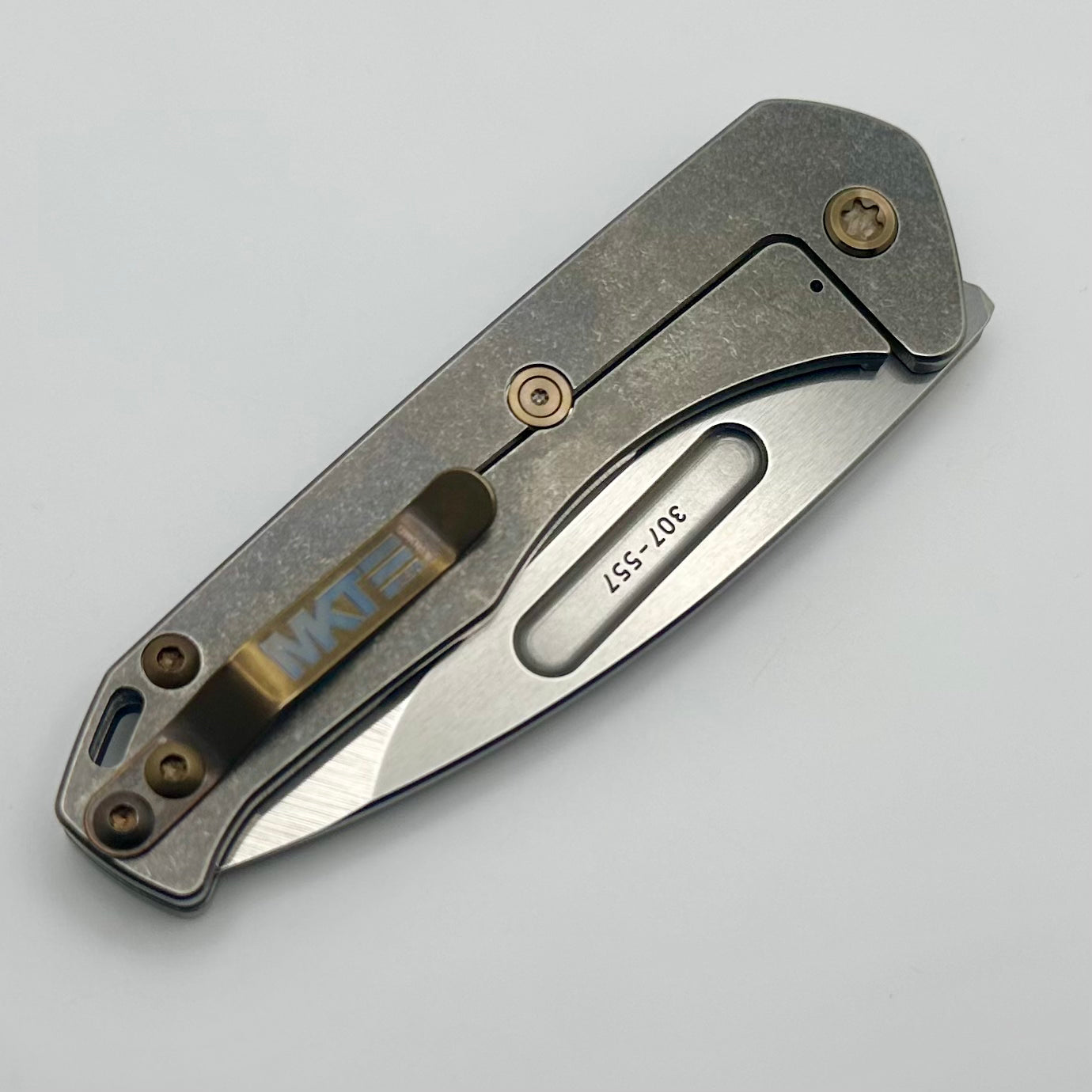 Medford Praetorian Slim Premium EDC Knife - Tumbled S45VN Drop Point & Old School Bronze Hardware