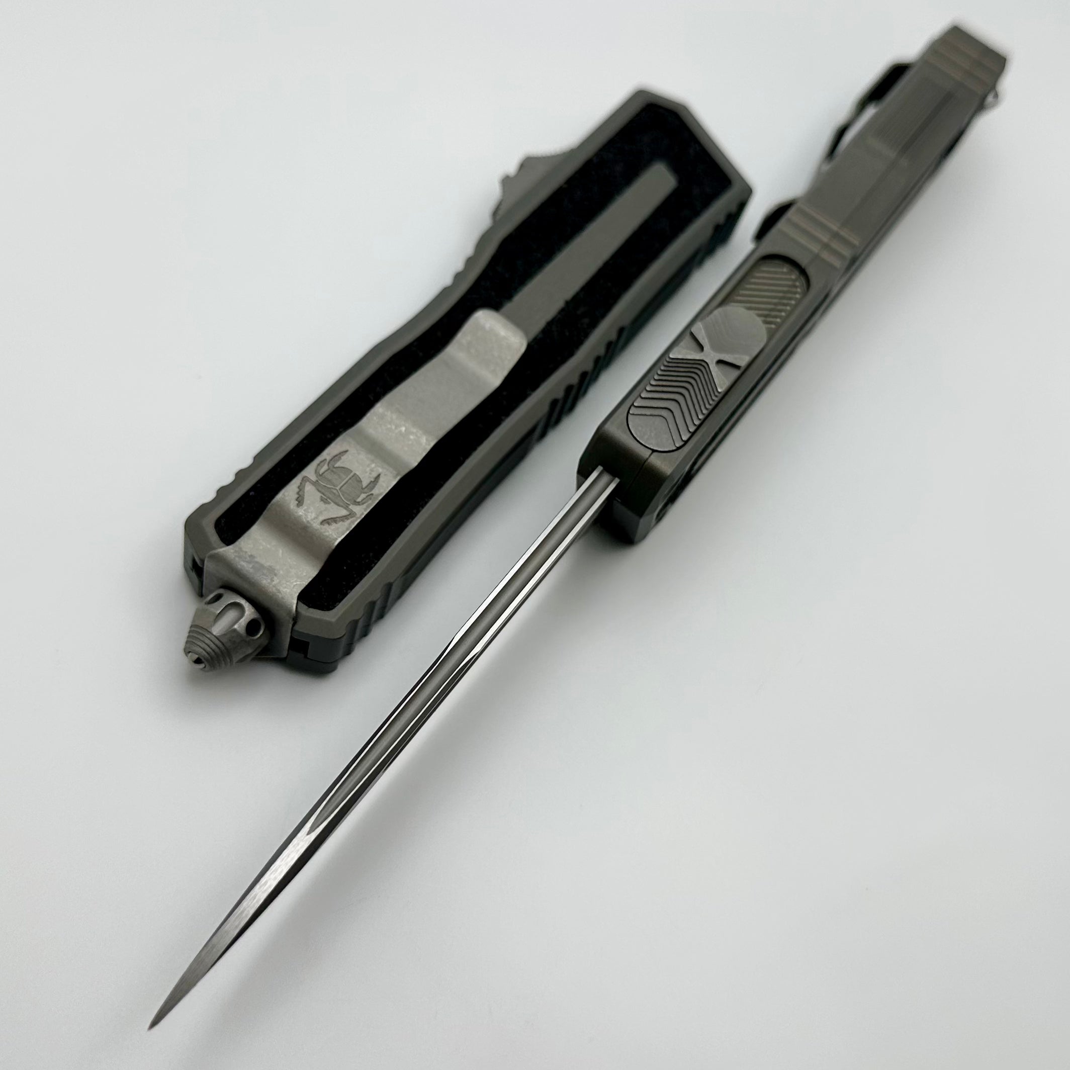 Microtech Scarab 2 Gen 3 S/E Apocalyptic OTF Knife with Spine Fluted Blade - Ultimate Tactical Precision