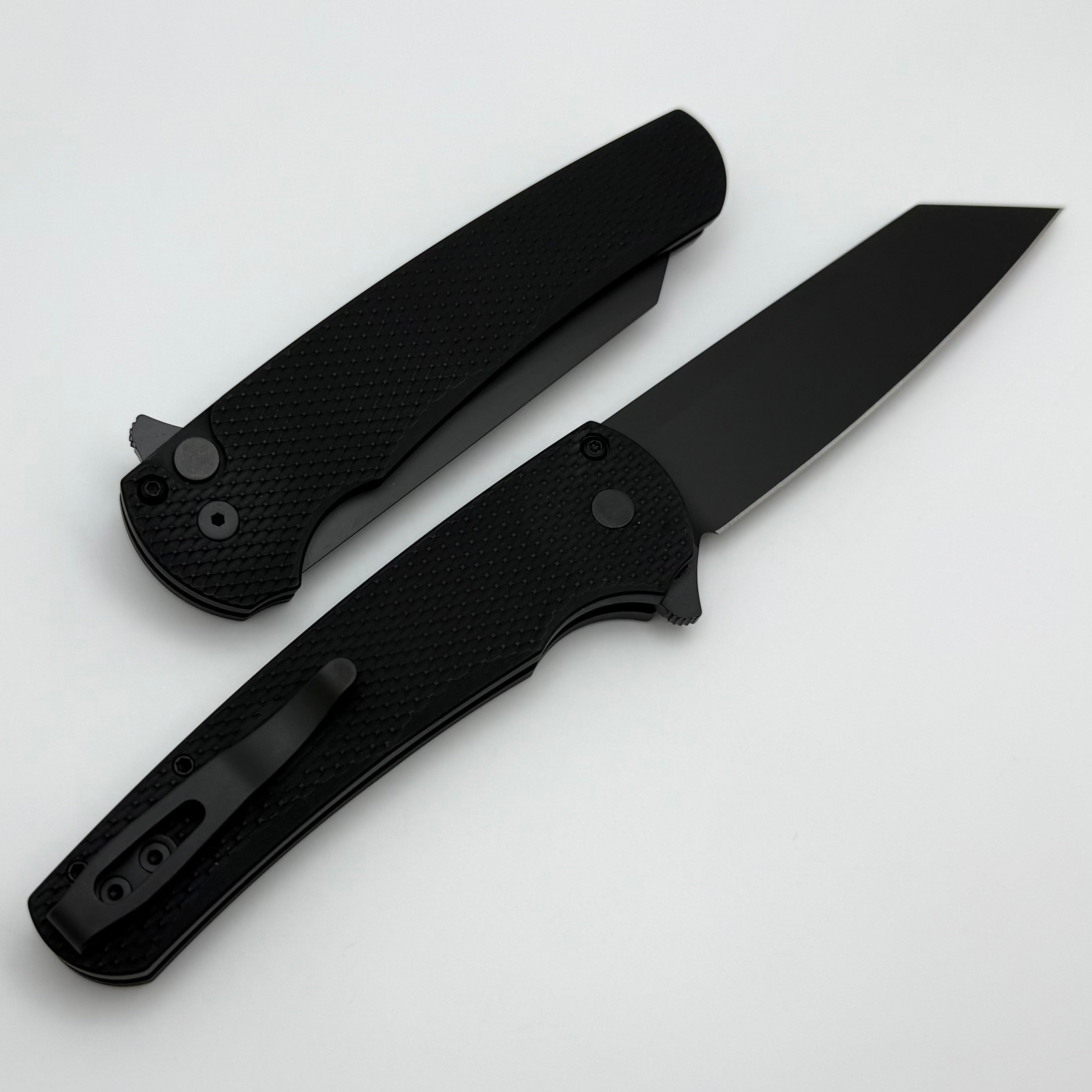 Pro-Tech Malibu Ultimate EDC Knife: Textured Black Handle & DLC MagnaCut Reverse Tanto Blade