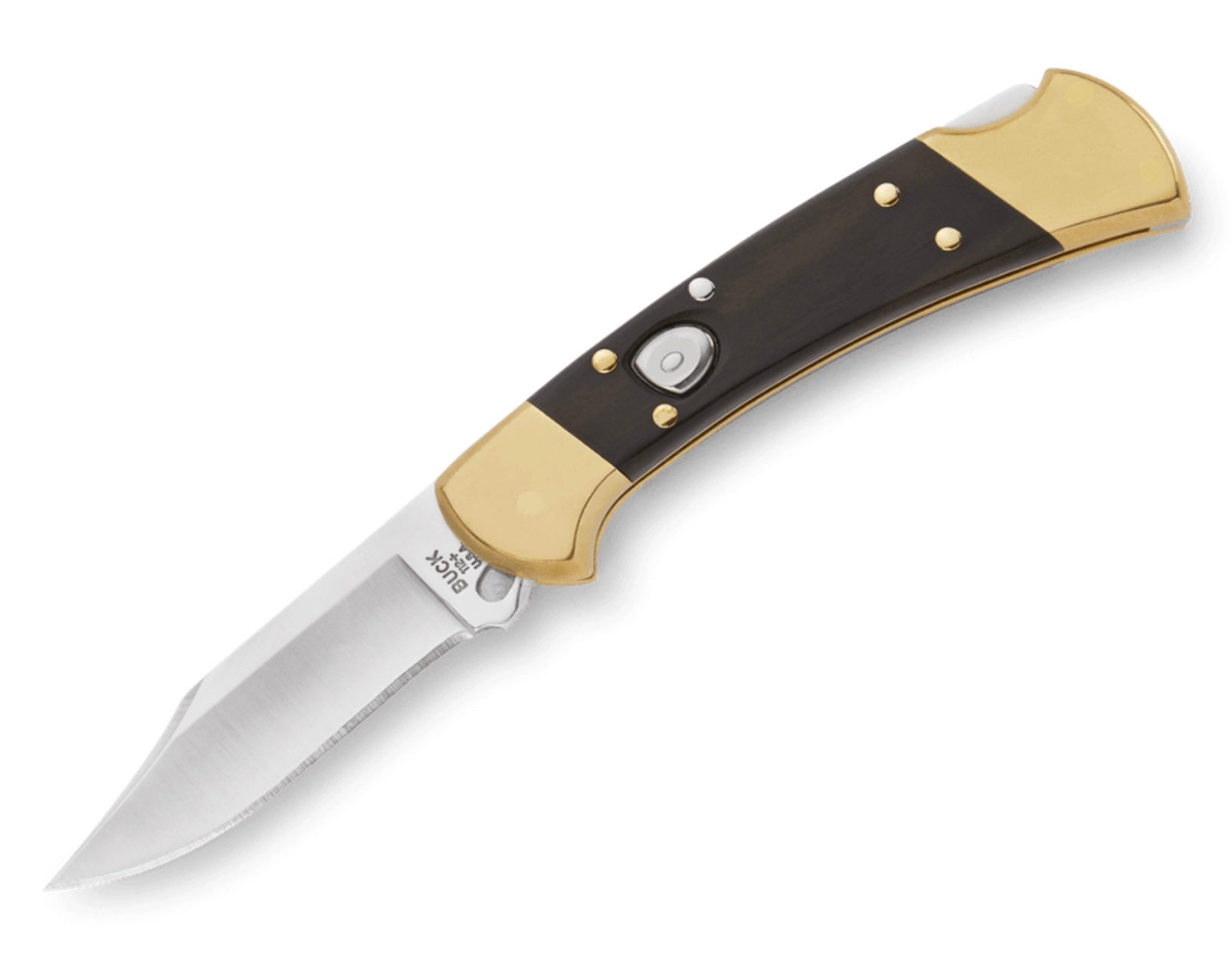 Buck Knives 112 Auto Ranger – Premium Ebony & Brass Folding Knife with 420HC Blade