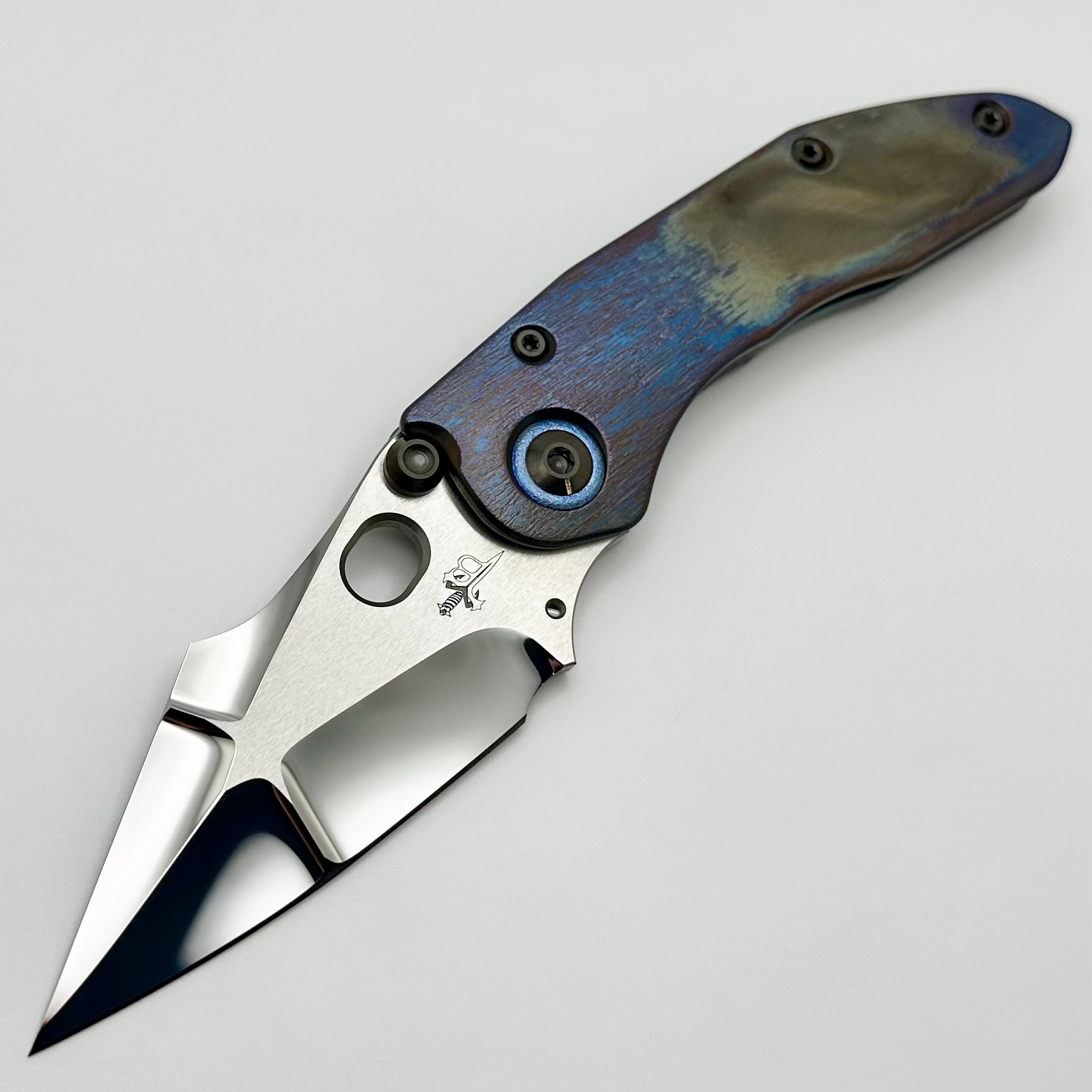 Marfione Custom Knives & Borka Blades Stitch Cosmic - Ultimate Tritium Inlaid Double Star Blade