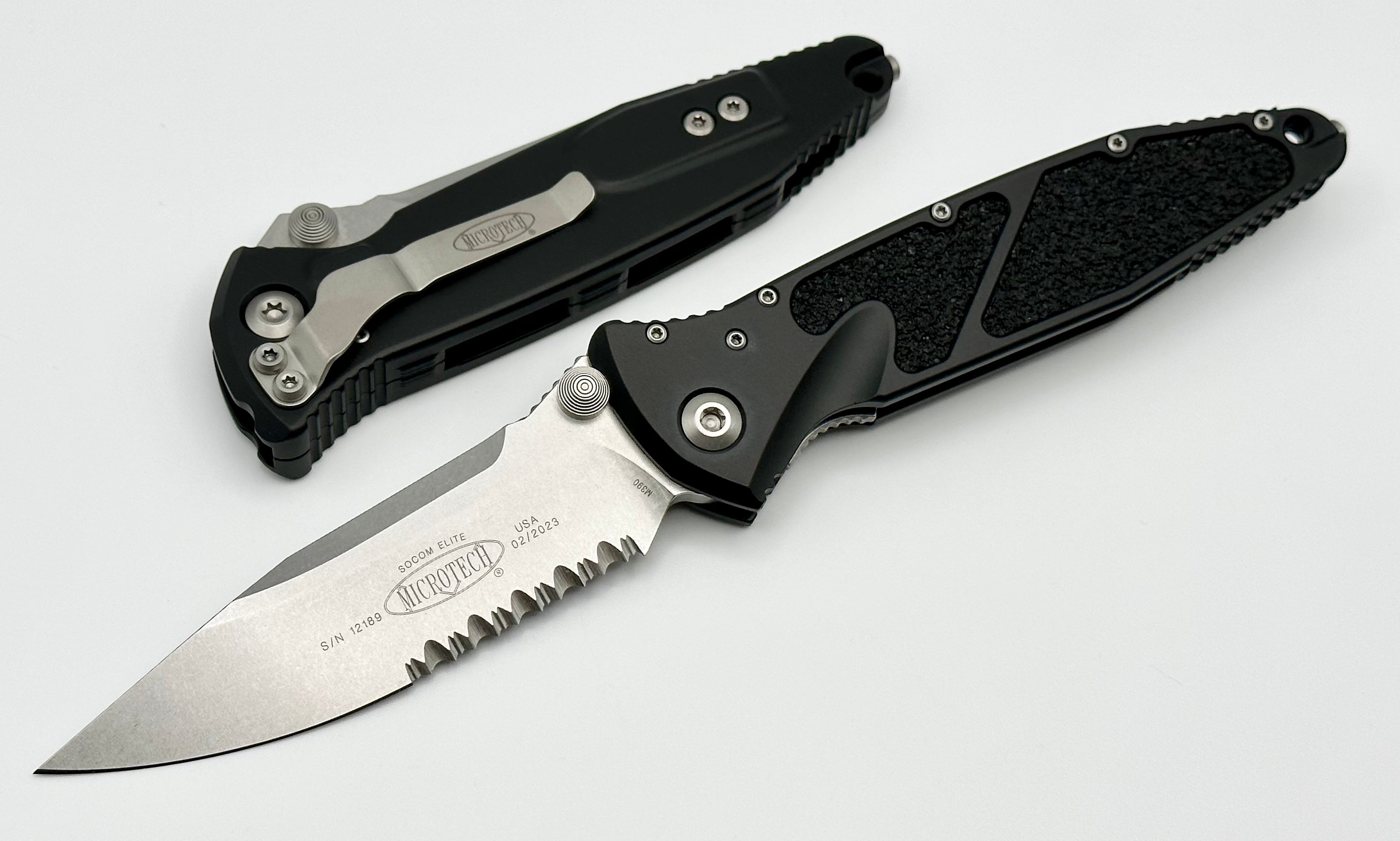 Microtech Socom Elite Tactical Folding Knife - Premium Stonewash Finish