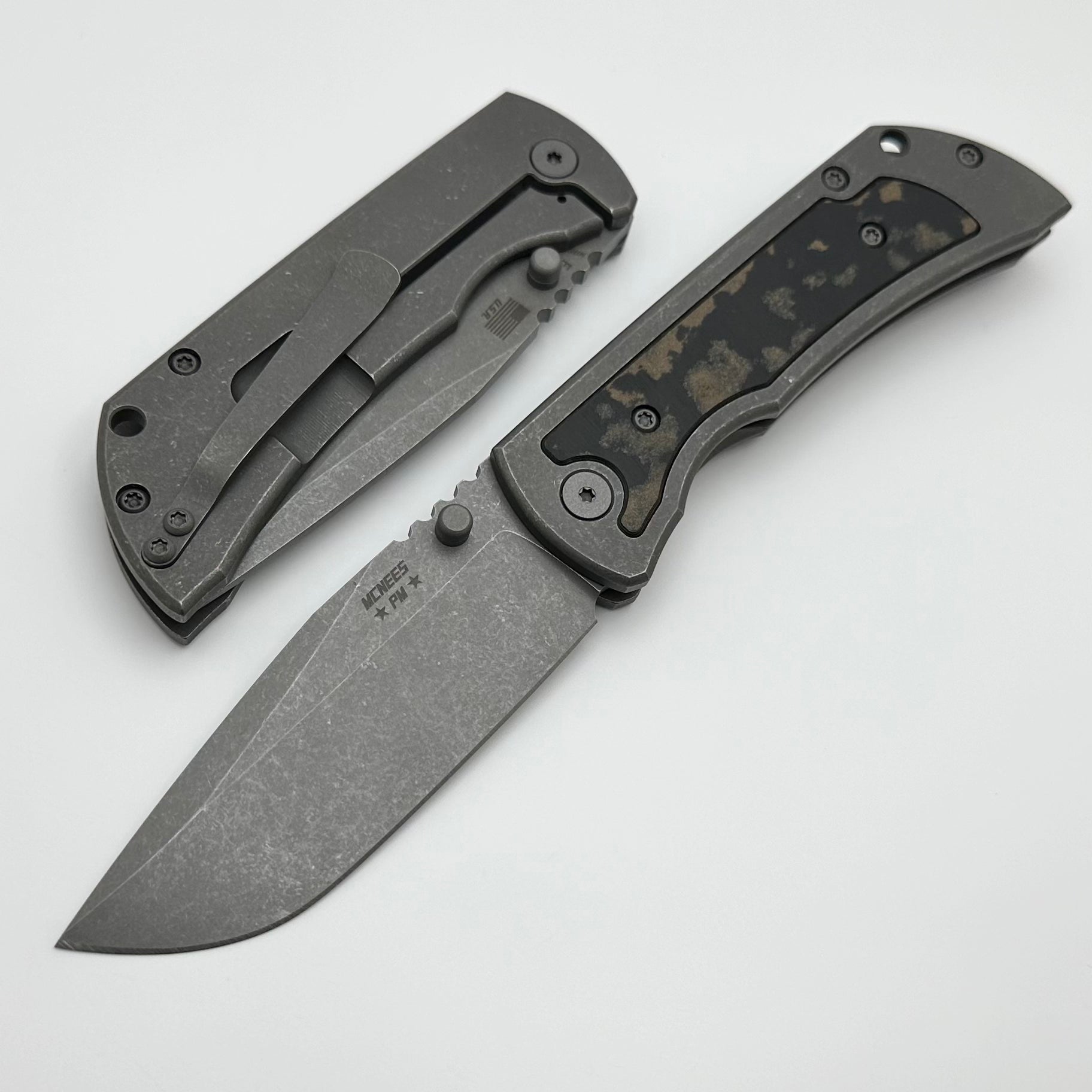 McNees Premium Mac 2 3.5 Gen 2 F Atomic Knife with Cowboy Richlite Inlay & MagnaCut Blade