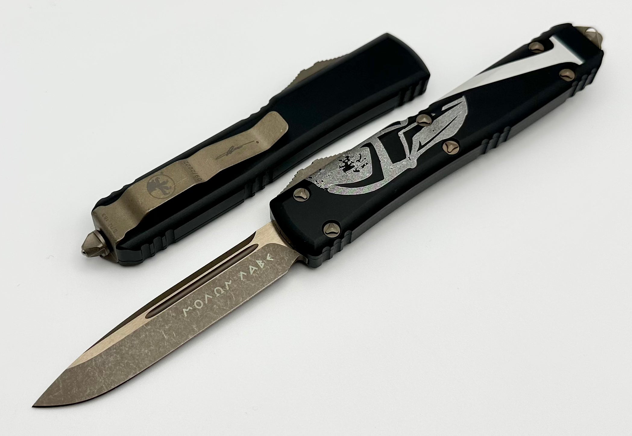 Microtech Ultratech Molon Labe Signature Series - Bronze & Black Tactical Knife