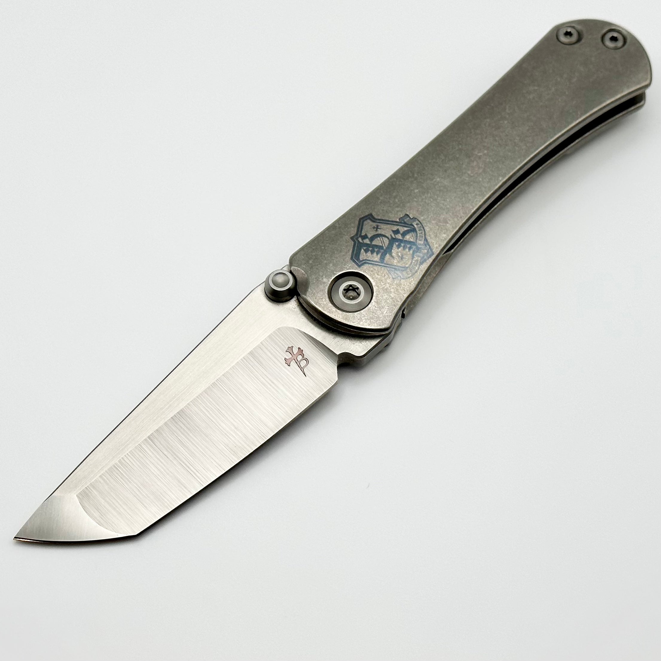 Premium Pre-Owned Borka Blades SBTF Tanto Knife - M390 Steel & Crest Engraved Stonewash Scales