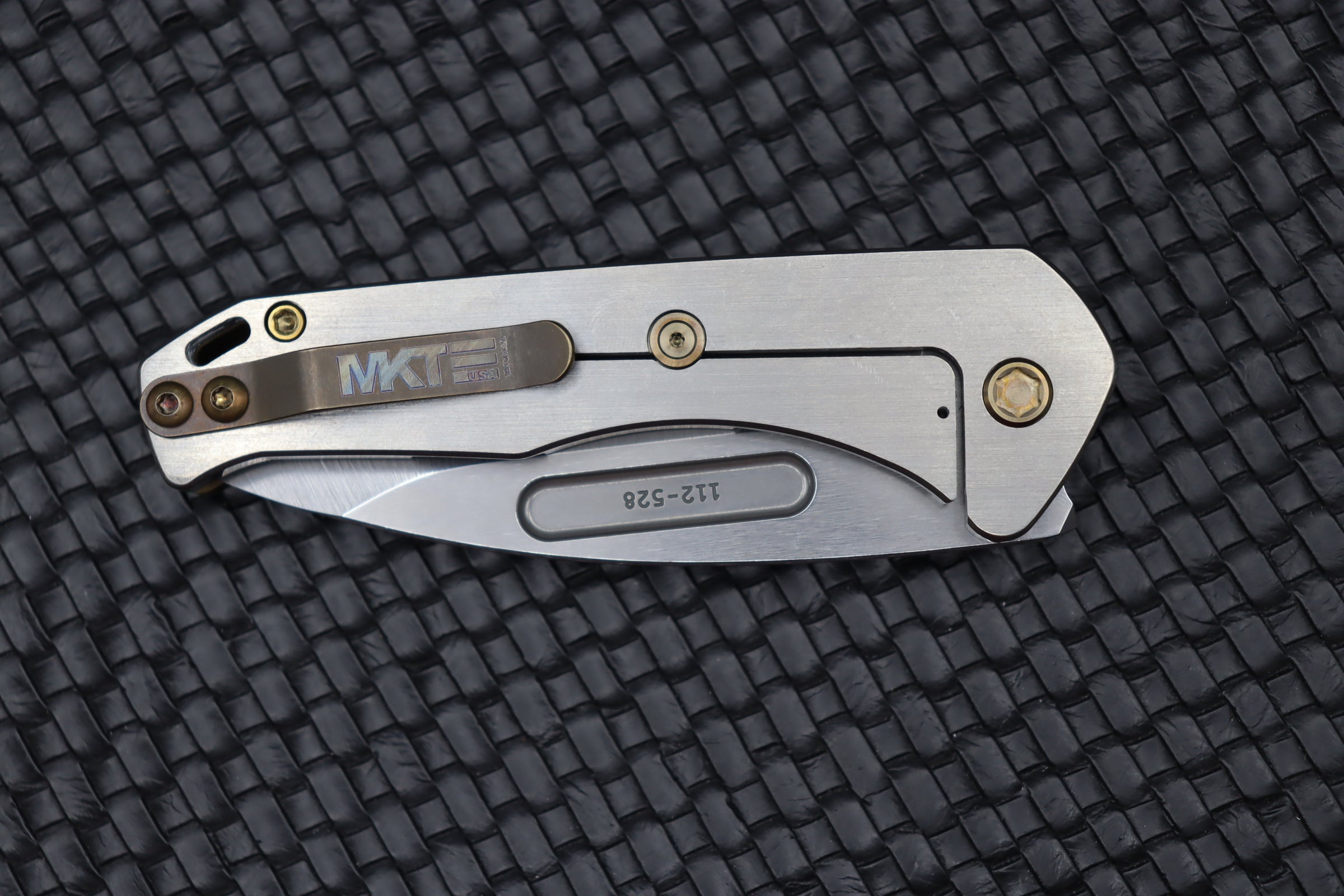 Premium Medford Praetorian Swift FL Framelock Knife - Tumbled Drop Point S35VN Blade & Green Handle with Bronze Hardware