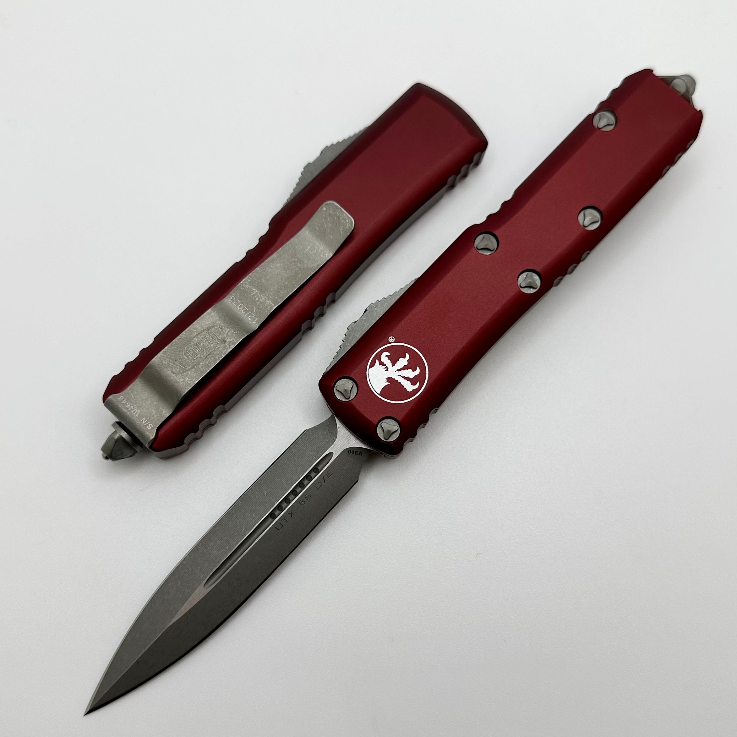 Microtech UTX-85 Double Edge Apocalyptic Standard & Merlot 232-10APMR - Premium Everyday Carry Knife