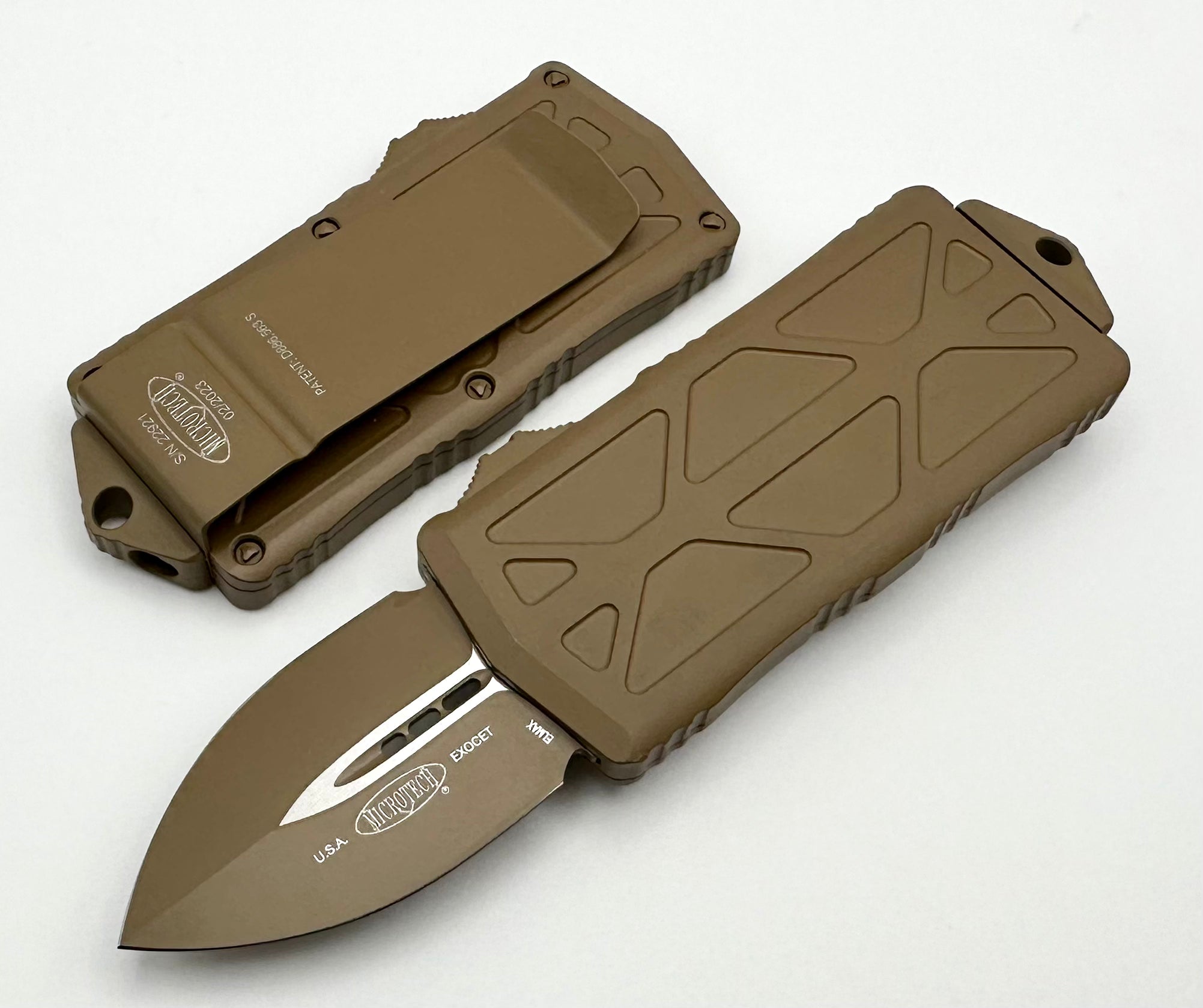 Microtech Exocet Double Edge Cerakote Tan 157-1CTA | Premium Everyday Carry Knife