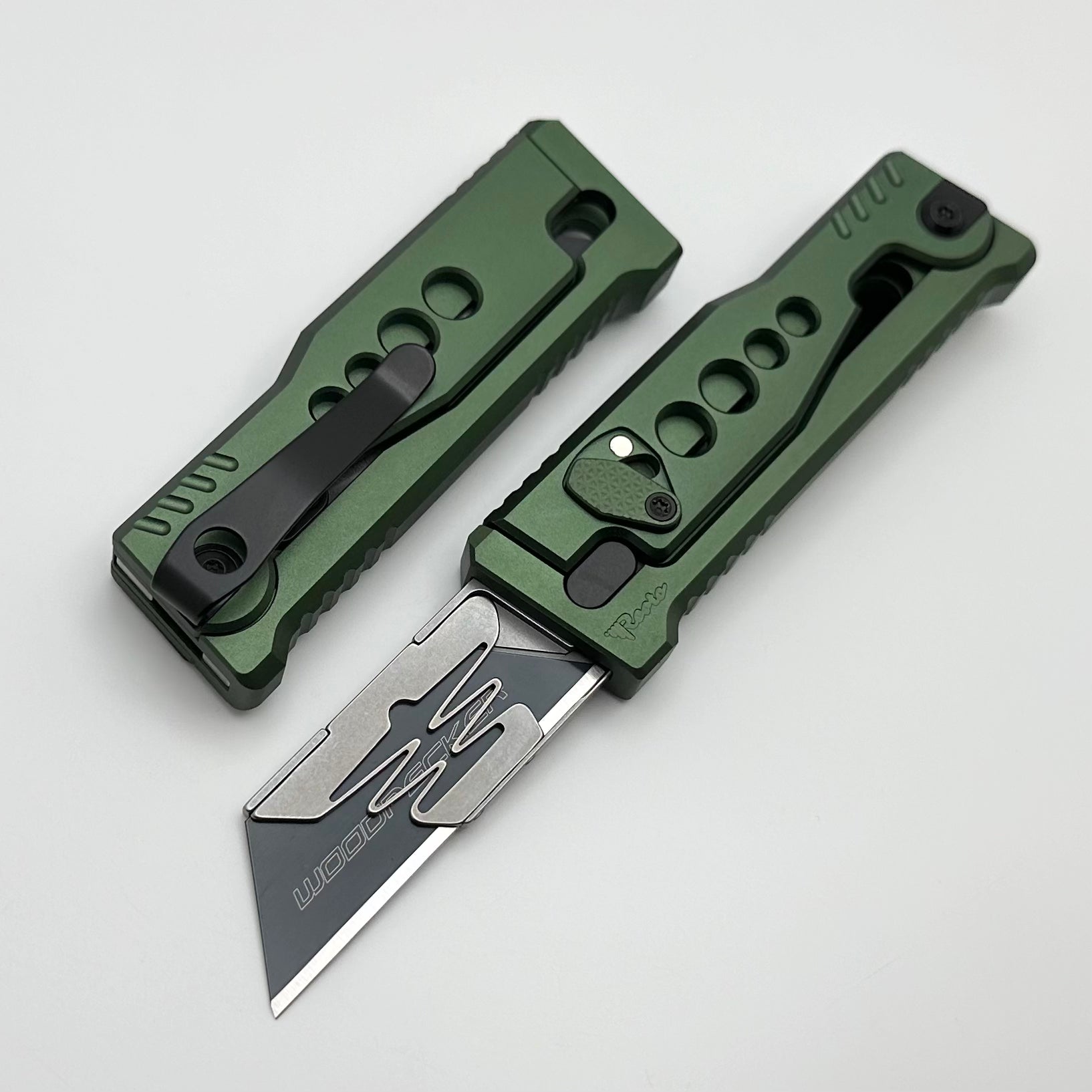 Reate EXO-U Ultimate Utility Knife with Green Aluminum Handle