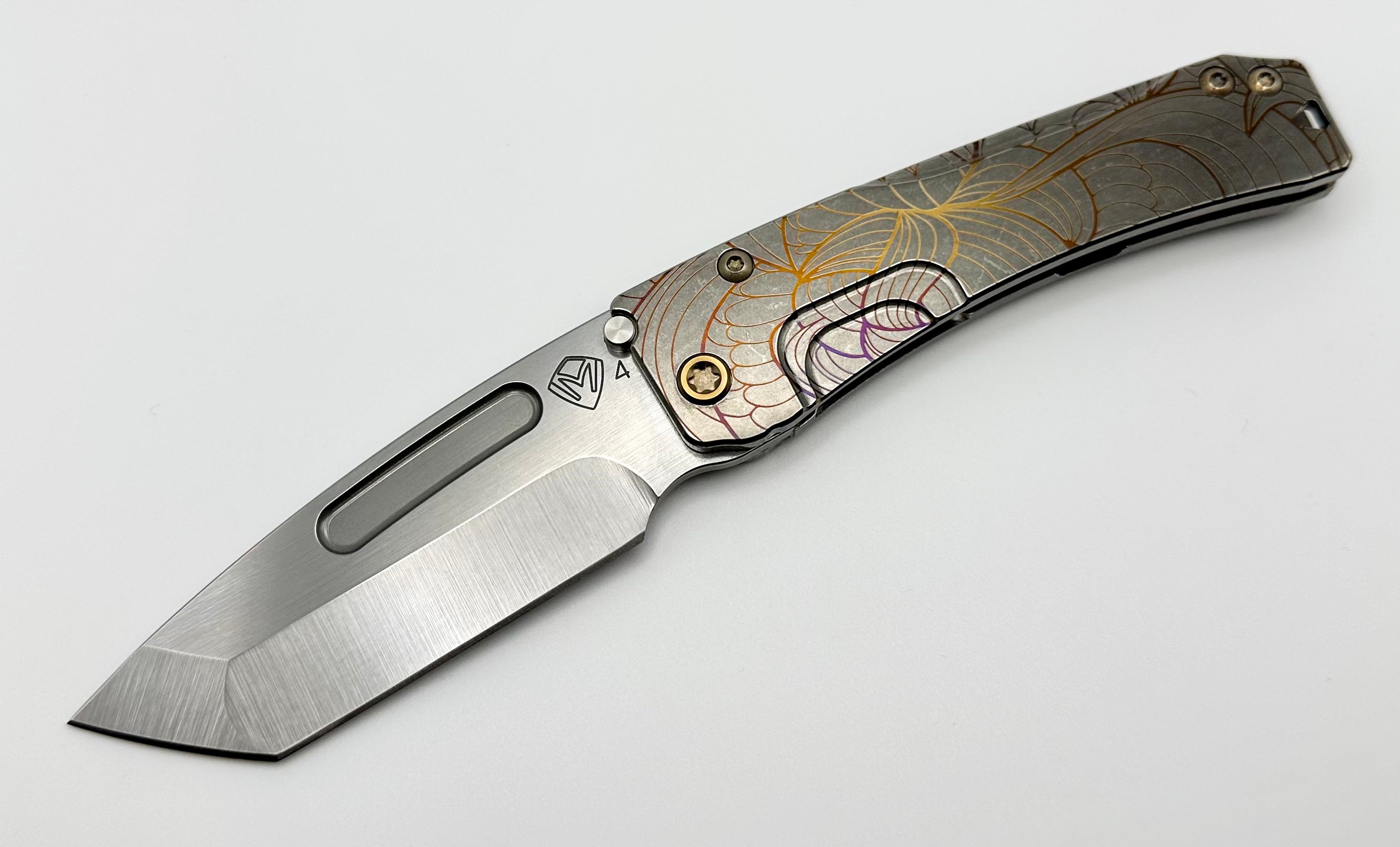 Medford Slim Midi Tanto EDC Knife - Premium S45VN Blade & Art Nouveau Bronze Handles