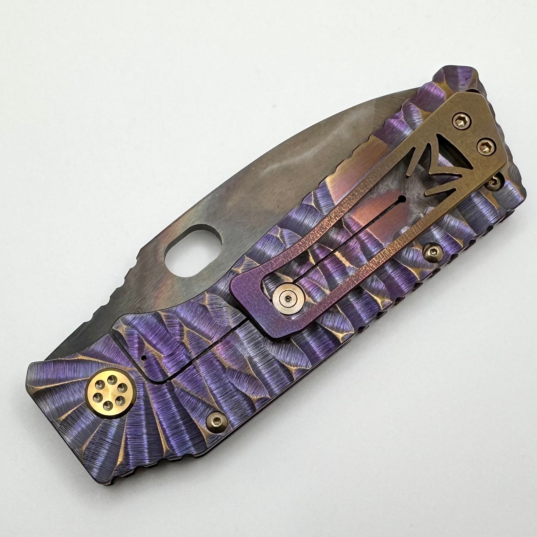 Medford TFF-1 S45VN Premium Tactical Folding Knife - Vulcan & Violet with Bronze Accents