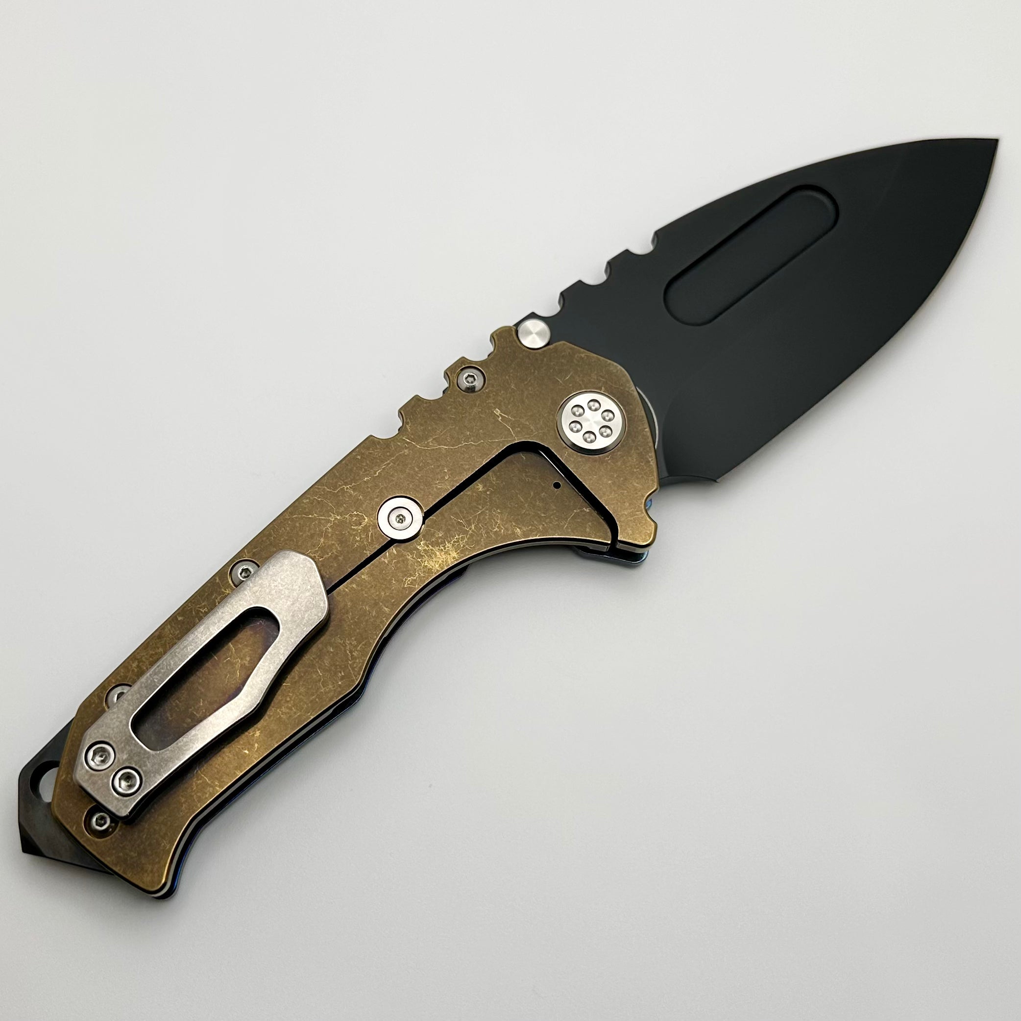 Medford Knife Praetorian T DLC Drop Point S45 - Premium Tactical Knife with Flamed/Bronze Handle