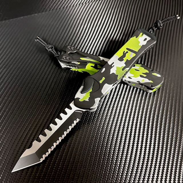 Heretic Hydra V3 Camo Tactical Knife - Premium Aluminum Handle & Two-Tone Cerakote Tanto Blade