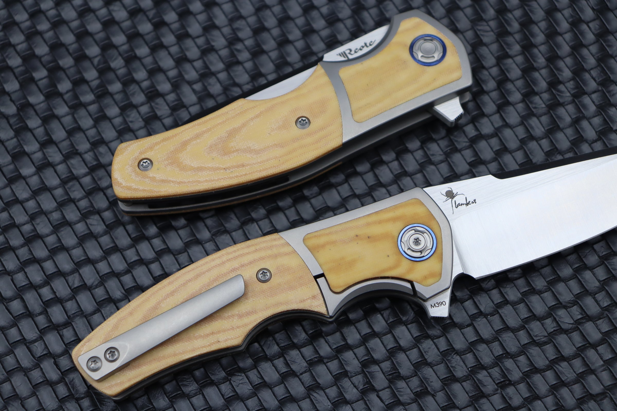 Premium Reate Mini Crossroads Folding Knife - White Micarta & M390 Steel