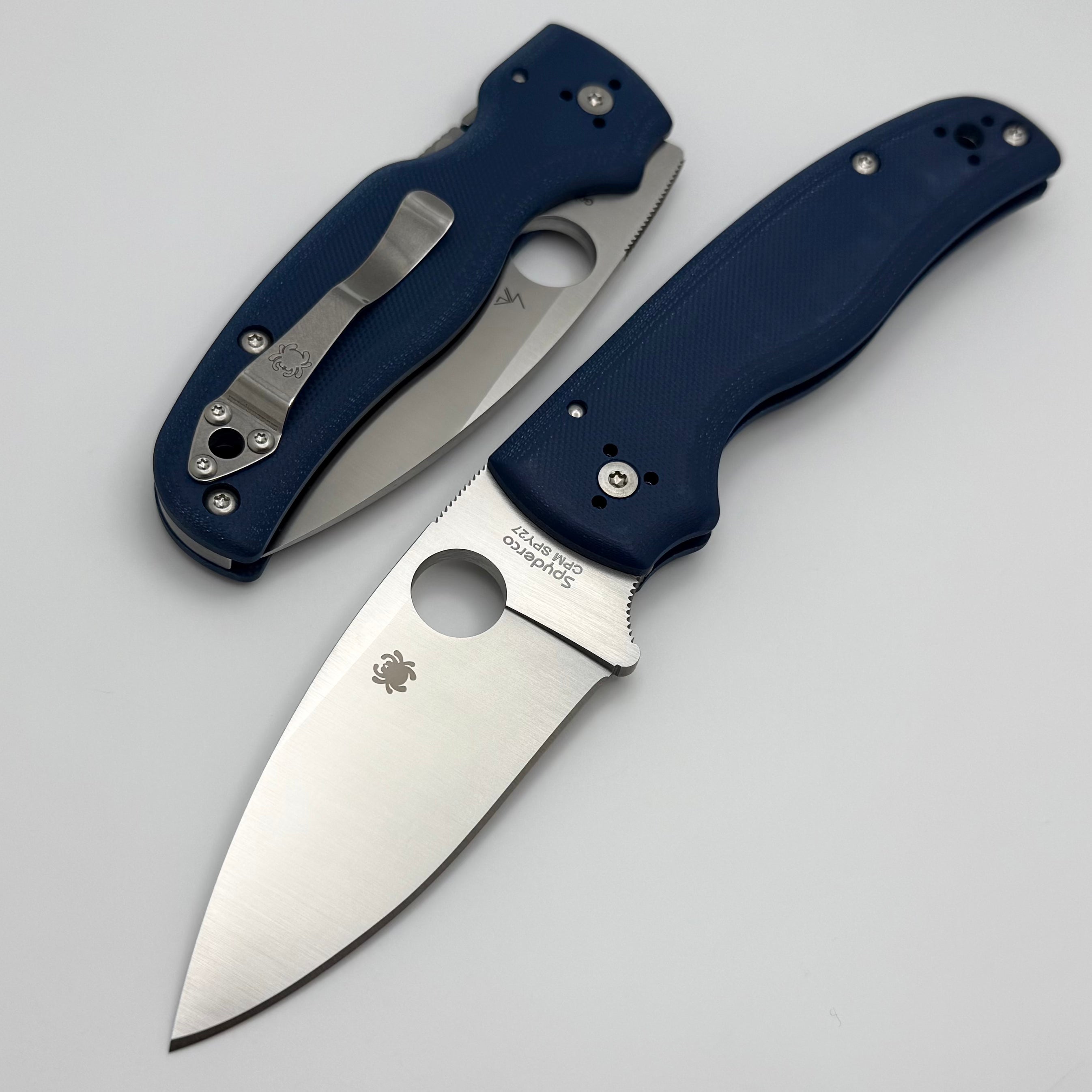 Spyderco Ultimate Shaman Knife - Cobalt Blue G10 & SPY27 Steel